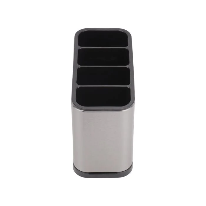 Royalford RF12240 Stainless Steel Utensils Holder | 4 Compartment Design | Drain Hole, Detachable Parts, Rotating Base | Space-Saving Kitchen Organizer for Home Use - Image 4