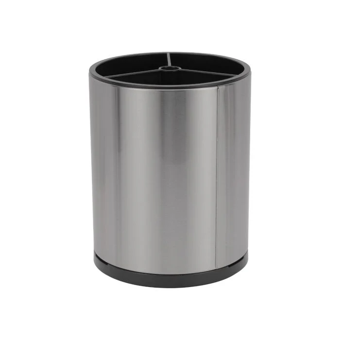 Royalford RF12241 Stainless Steel Utensils Holder | 3 Compartment Design | Rotating Base, Drain Hole, Detachable Parts | Space-Saving Kitchen Organizer for Home Use - Image 3
