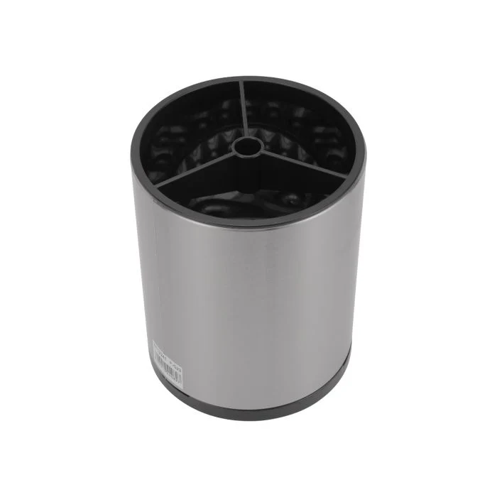 Royalford RF12241 Stainless Steel Utensils Holder | 3 Compartment Design | Rotating Base, Drain Hole, Detachable Parts | Space-Saving Kitchen Organizer for Home Use - Image 4