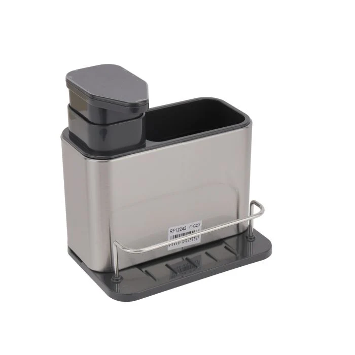 Royalford RF12242 Stainless Steel Sink Caddy | Built-in Soap Dispenser |Sponge & Brush Holder, Drain Tray, Detachable Parts| Space-Saving Kitchen Organizer for Home Use - Image 4