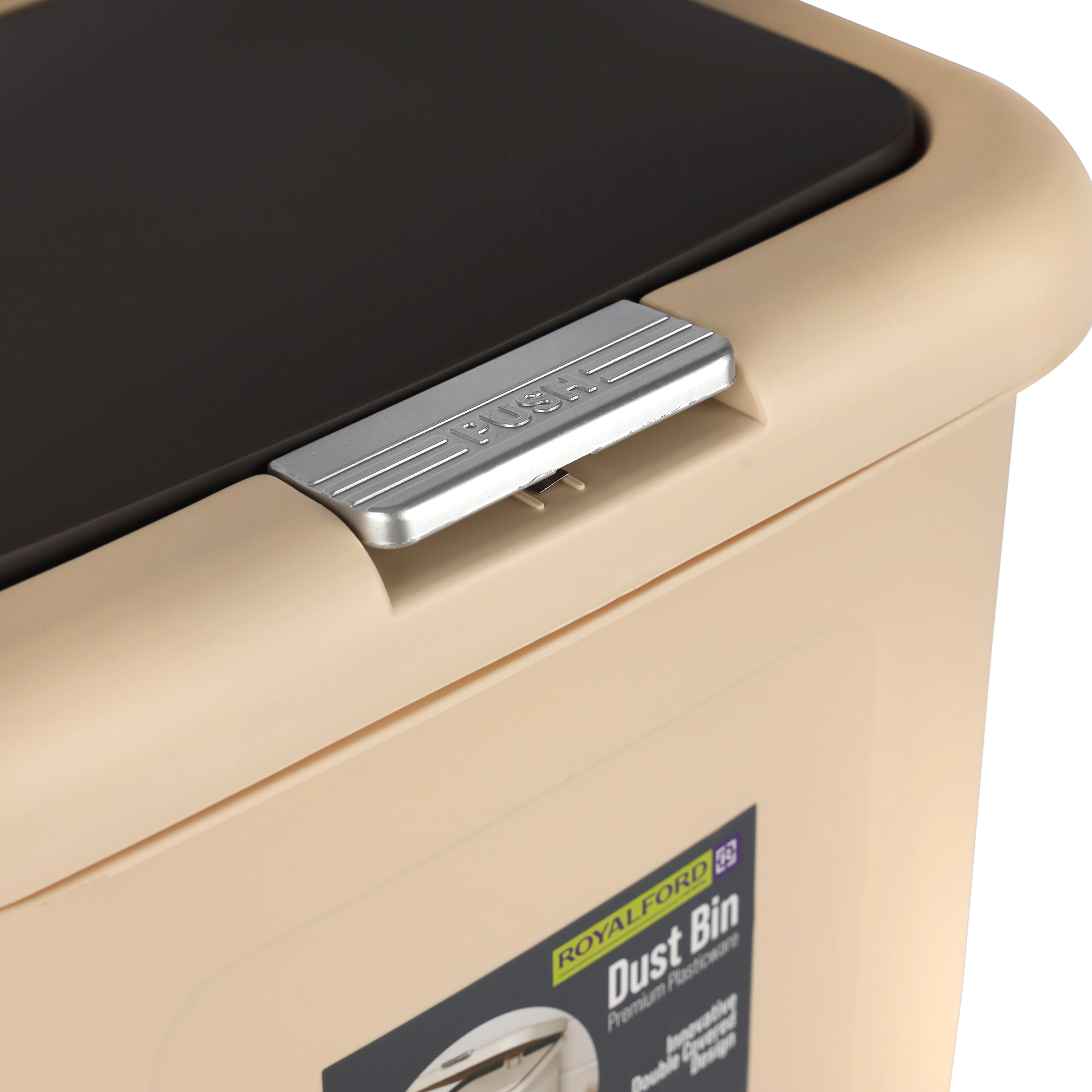 Royalford RF12247 18L Plastic Dust Bin | Foot Pedal & Double Lid for Home, Kitchen & Office Use | Hands-Free Hygienic Waste Disposal with Durable Premium Design - Image 5