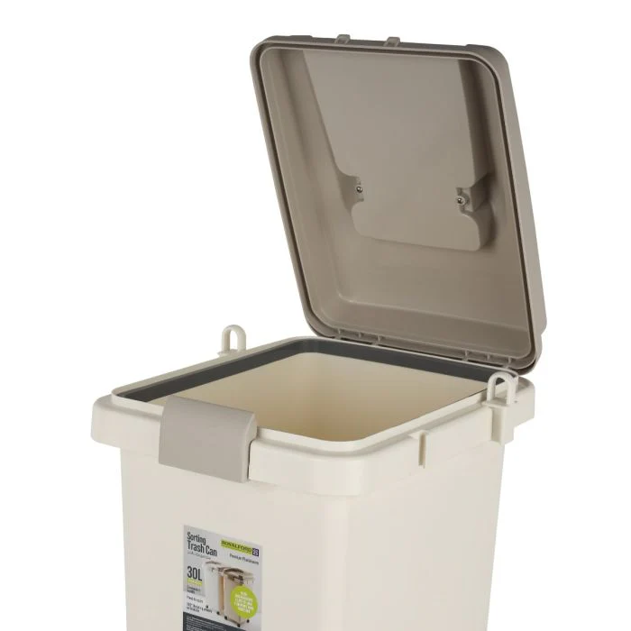 Royalford RF12250 30L Sorting Trash Can |   Interlocking Clips|  Press-Open Lid|  Durable Plastic Waste Bin for Home, Kitchen, Office, Bathroom, and Waste Segregation - Image 5
