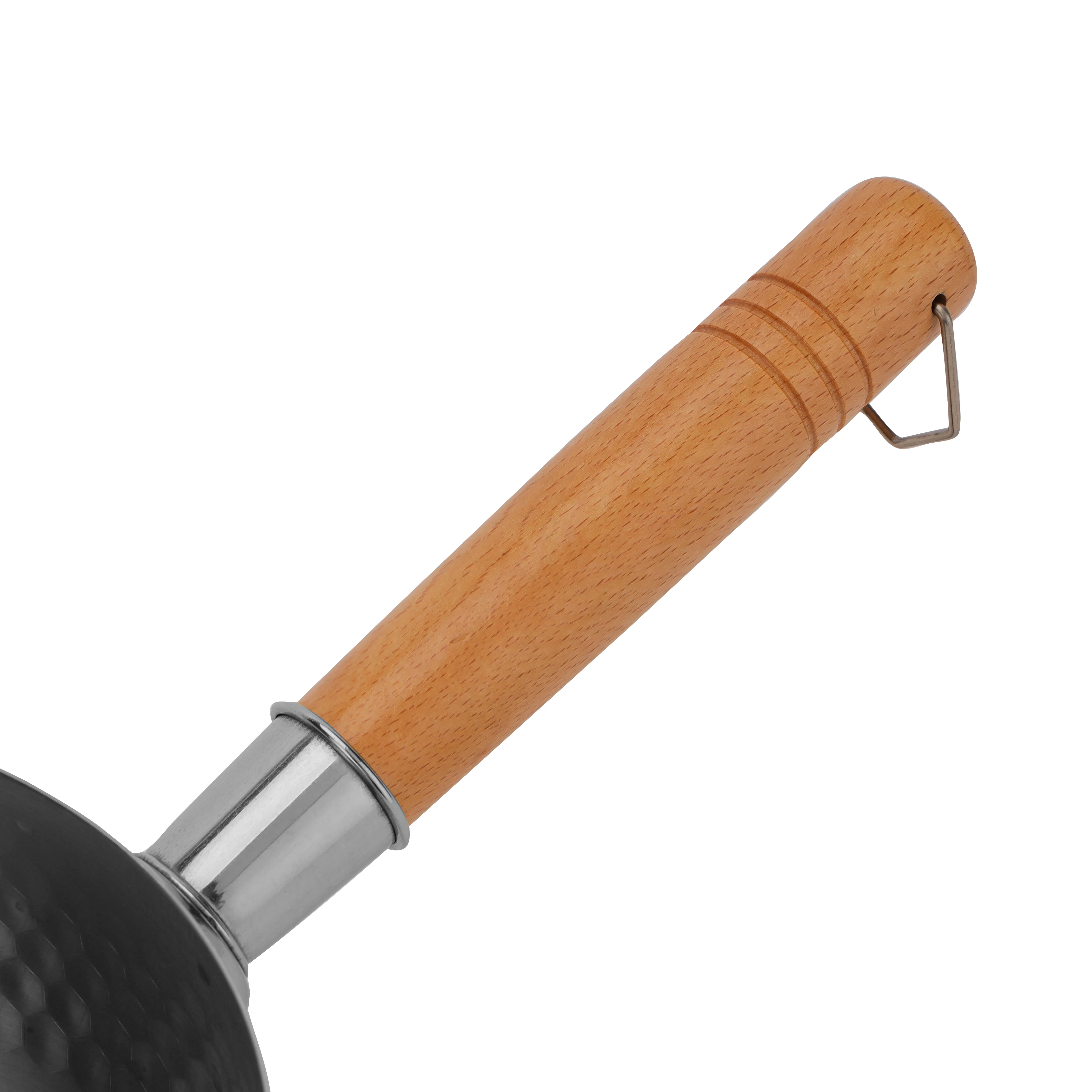 Royalford RF12260 18cm Stainless Steel Snow Pot | Wooden Handle | Induction Compatible Saucepan with Dual Pouring Spout | Hammered Finish | Even Heat Distribution Pan - Image 5