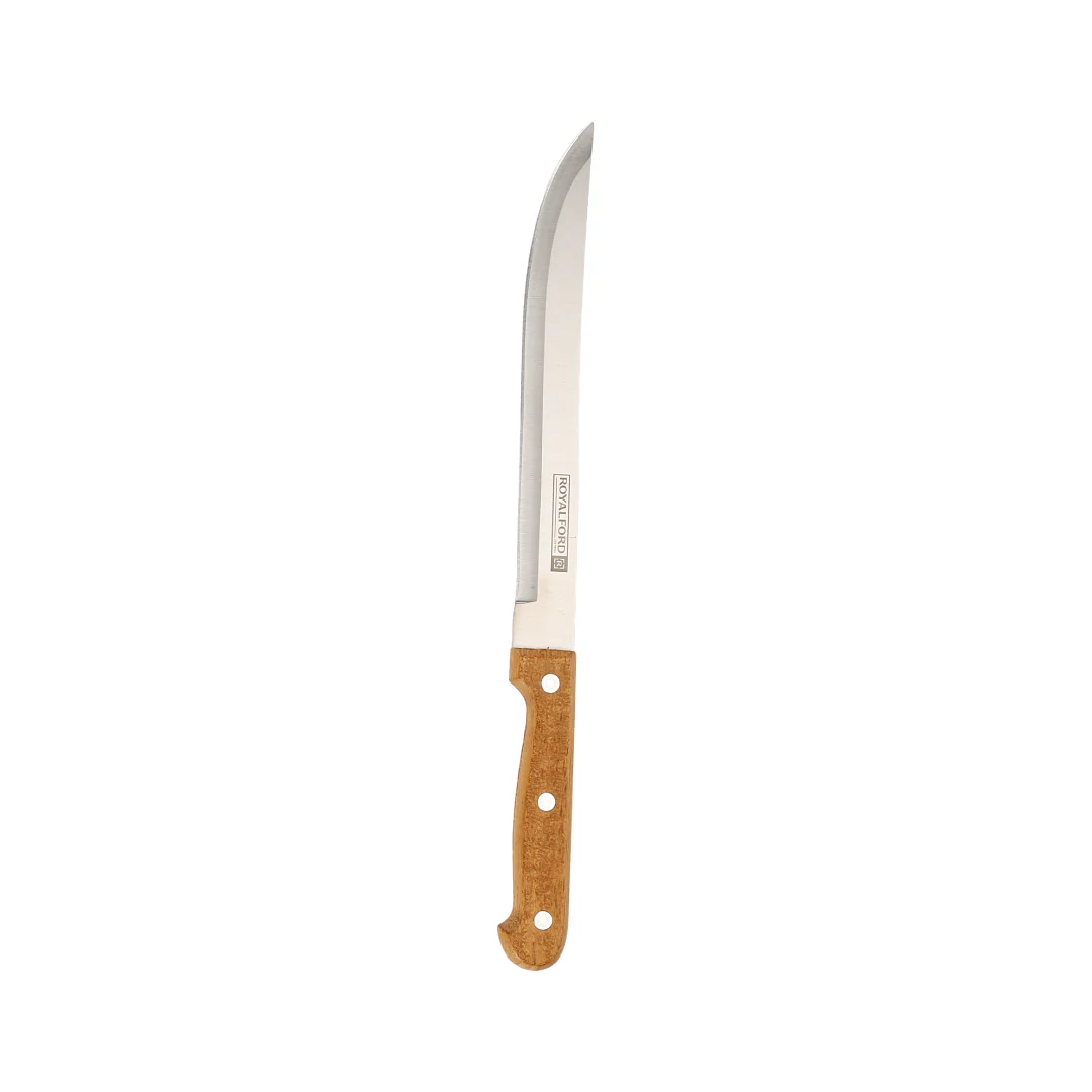 Royalford RF12265 7PCS Kitchen Knife Set | Wooden Block & Scissors | Sharp Stainless Steel Blades | Ergonomic Wooden Handles | Pinewood Stand for Home & Professional Use - Image 5