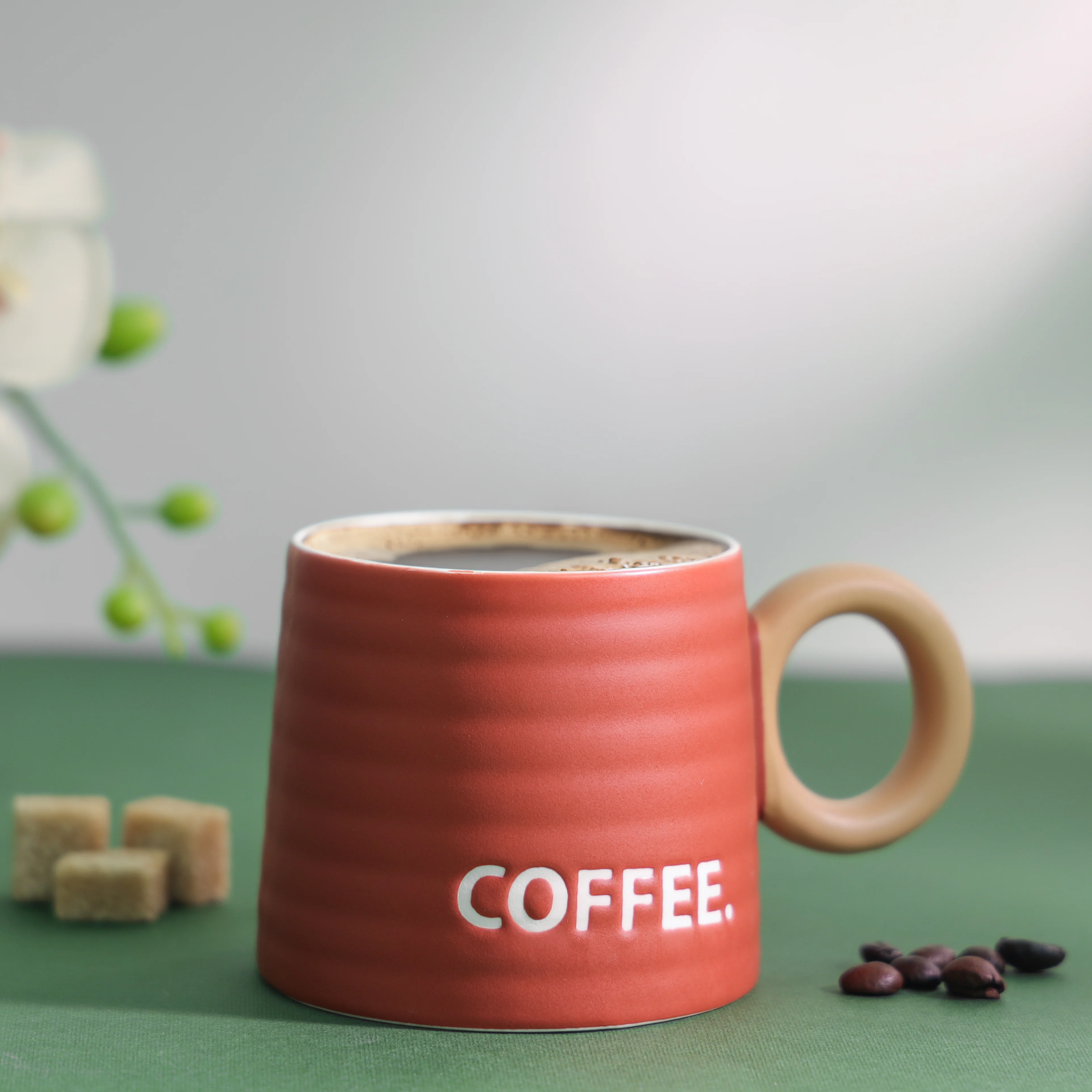 Royalford RF12290 13oz New Bone Mug | 385ml Capacity| Food-Safe Ceramic Coffee & Tea Mug | Sturdy Handle | Odourless Finish | Stylish Printed Design for Home and Office - Image 2