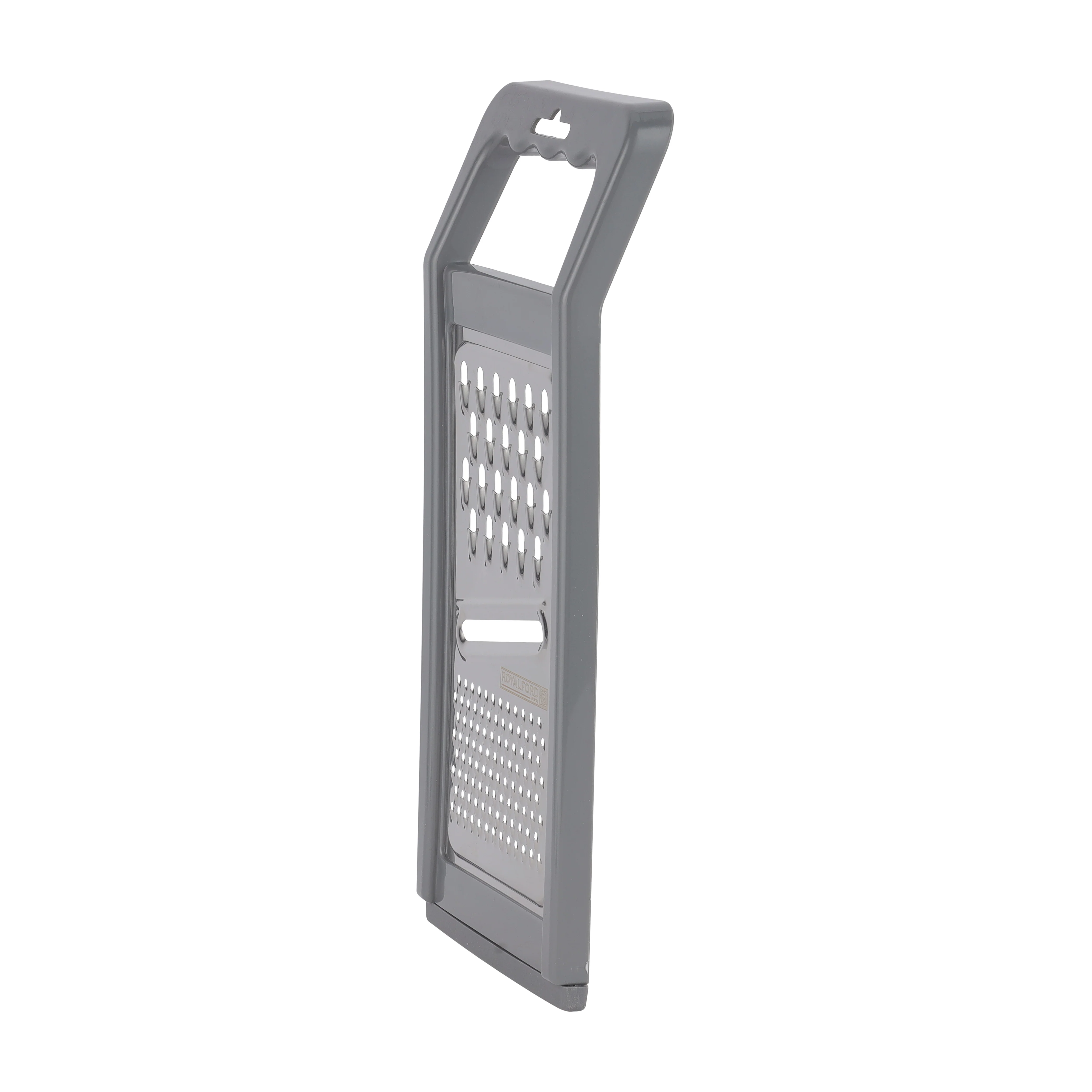 Royalford RF12350 3 in 1 Stainless Steel Grater | Multiple Blades | Vegetable Slicer Shredder Cutter with ABS Handle | TPR Base for Cheese, Vegetables & Fruits - Image 3