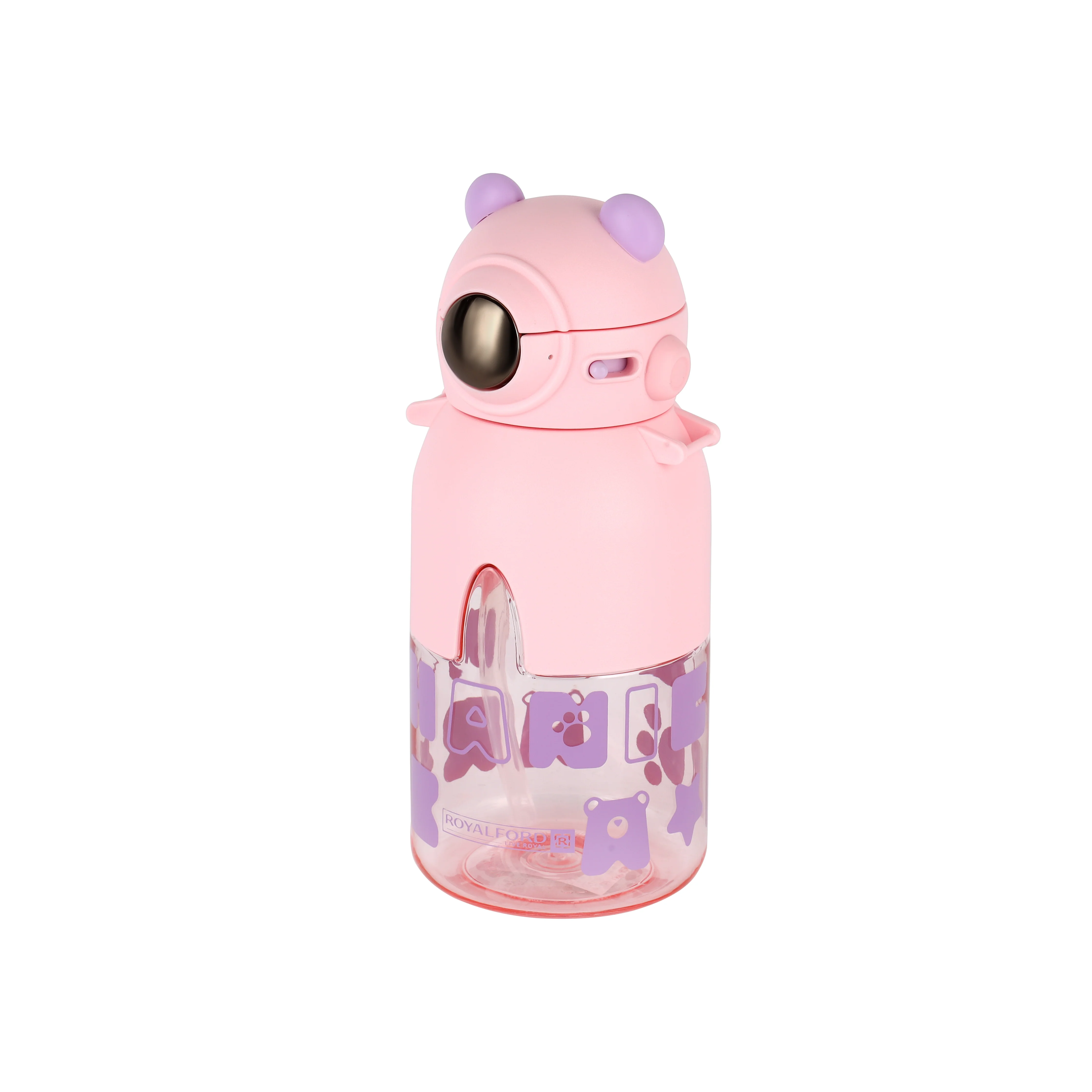 Royalford RF12405 Kids Water Bottle 780ml | BPA-Free | Leak-Proof Cute Bear Design Plastic Water Bottle | Carry Strap Safe Non-Toxic Drinking Bottle for School & Travel - Image 3