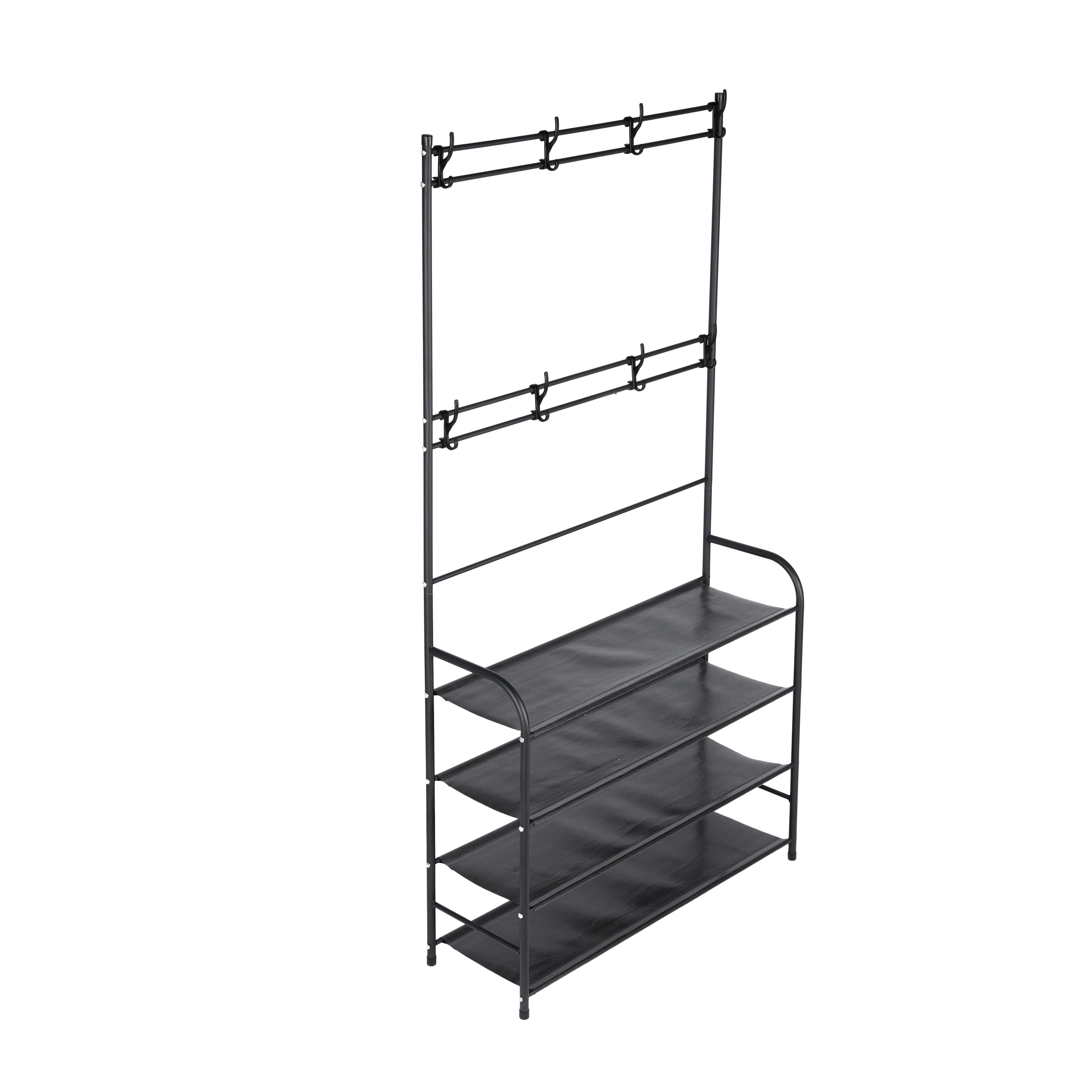 Royalford RF12423 Clothes Hanger with Shoe Rack | Durable Powder-Coated Iron Construction| Multi-Layer Shoe Storage| Space-Saving Organizer for Clothes & Accessories - Image 4