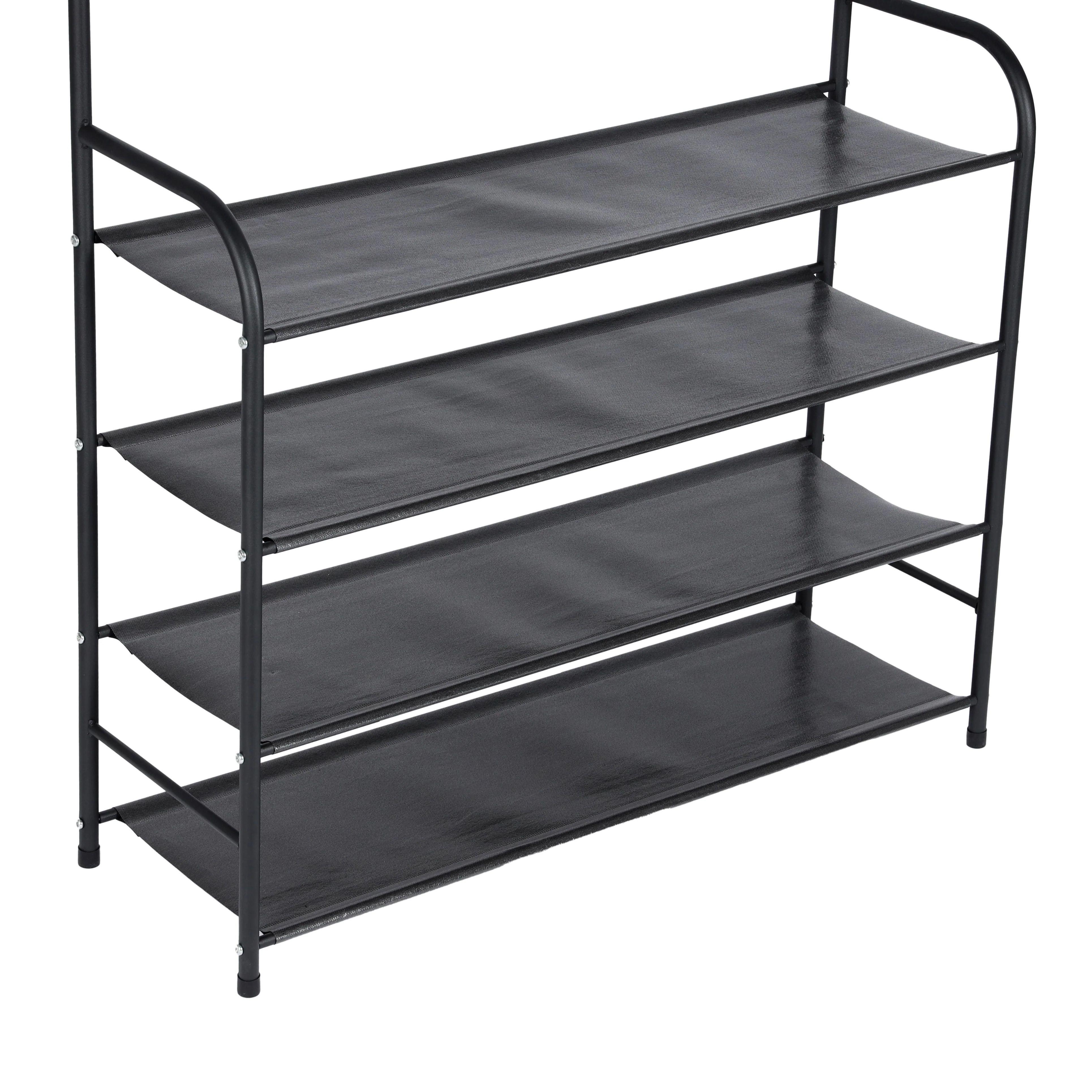 Royalford RF12423 Clothes Hanger with Shoe Rack | Durable Powder-Coated Iron Construction| Multi-Layer Shoe Storage| Space-Saving Organizer for Clothes & Accessories - Image 5