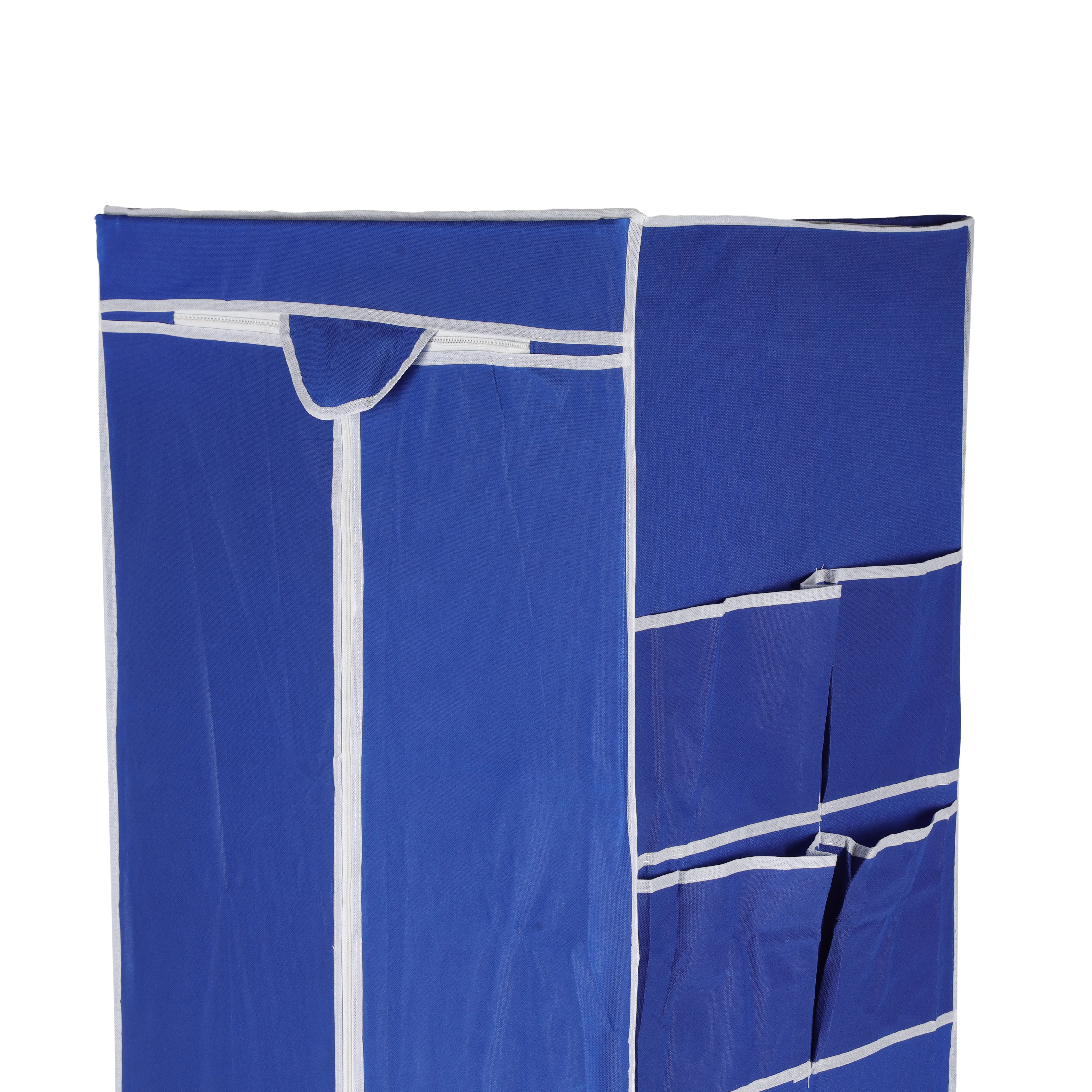 Royalford RF12427 Fabric Wardrobe Cabinet | Space-Saving Cloth Cupboard| Strong Metal Rods| Durable Non-Woven Fabric Cover| Zippered Front Door & Easy Assembly - Image 5
