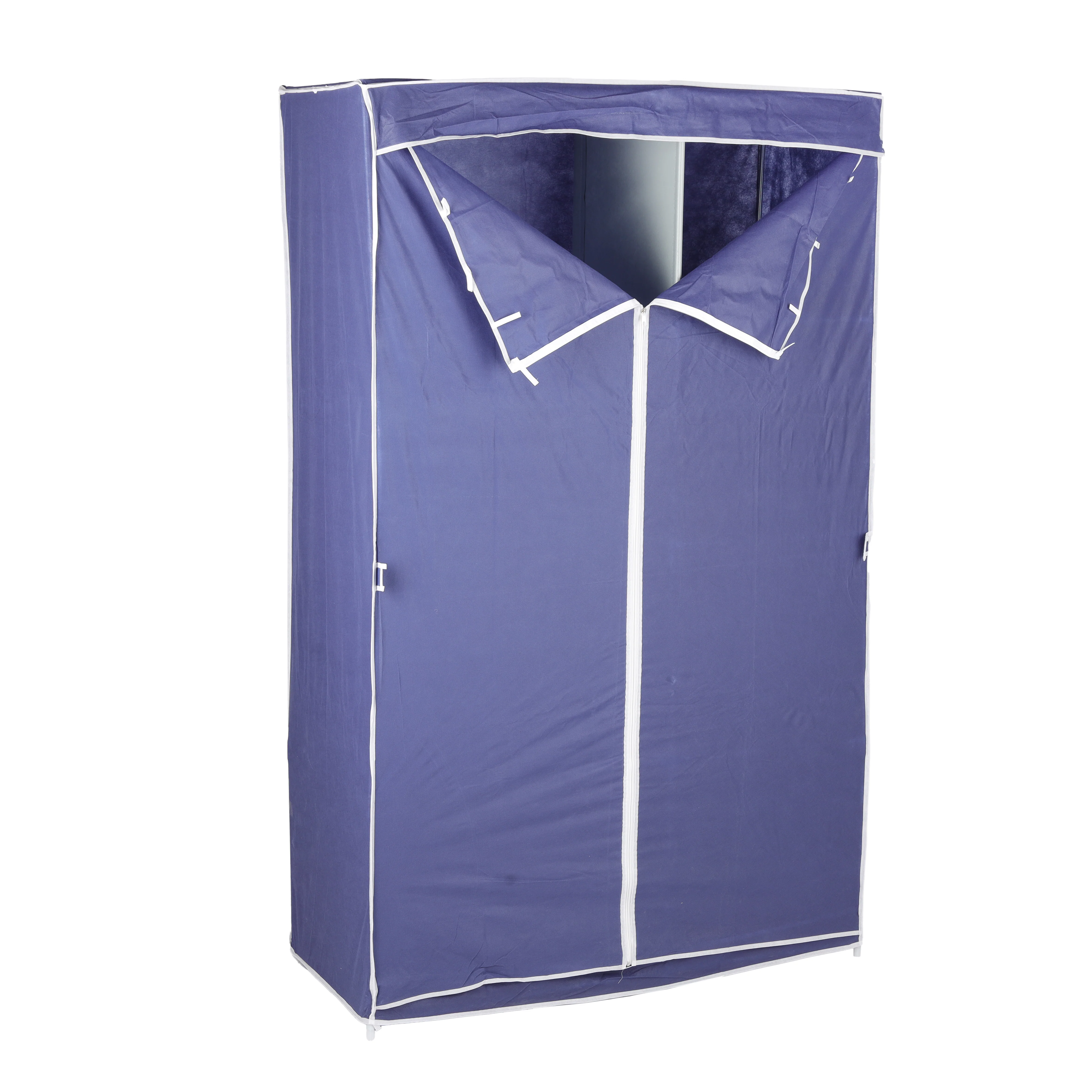 Royalford RF12428 Wardrobe with Racks Fabric Cabinet |Strong Metal Rods| Multipurpose Storage| Space-Saving Organizer| Portable Fabric Wardrobe for Clothes & Accessories - Image 3