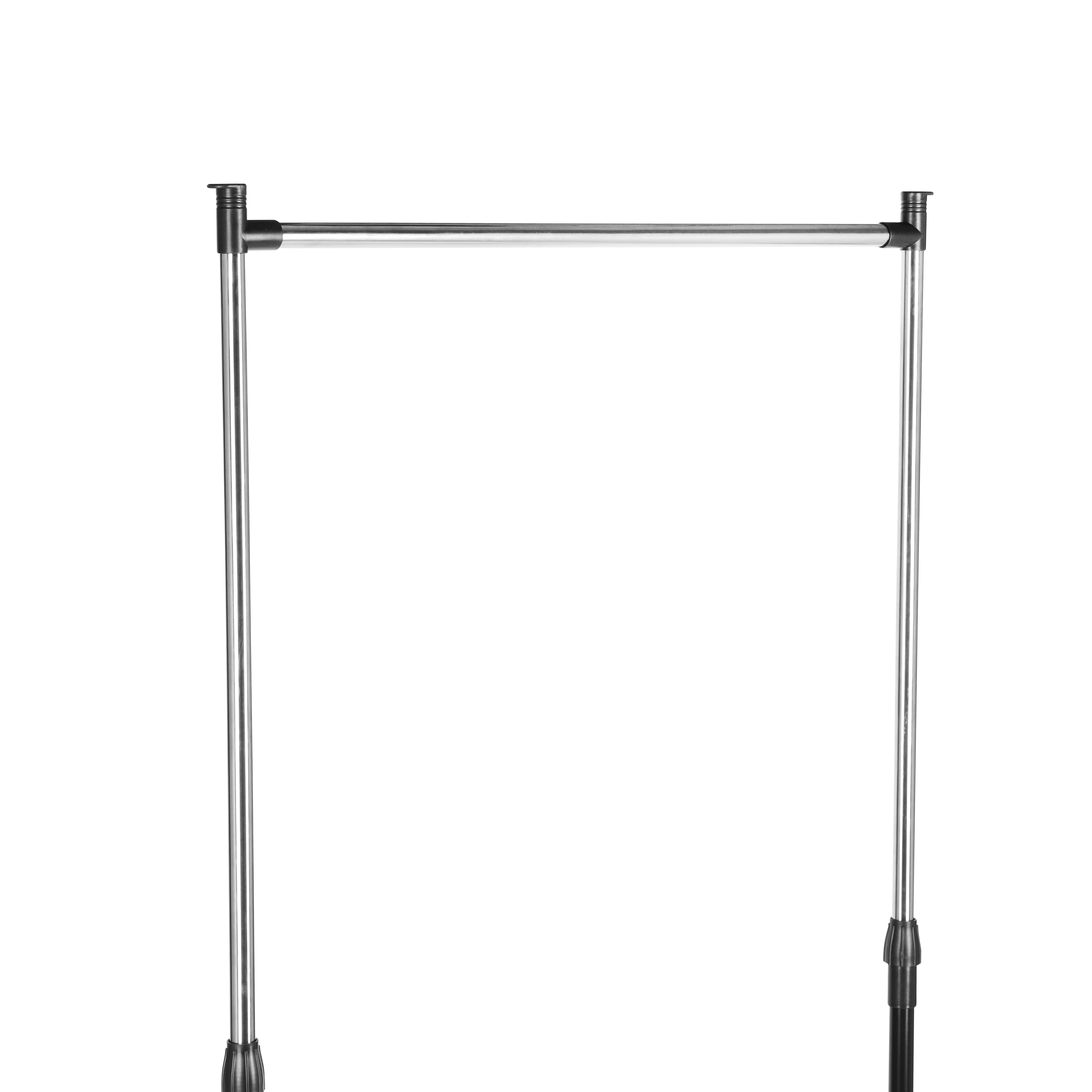 Royalford RF12432 Extendable Garment Rack with Wheels | Single Rod Adjustable Clothes Rail up to 155cm Height |Portable Clothing Stand for Bedroom, Laundry & Boutique Use - Image 3