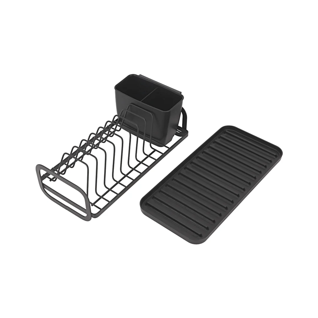 Royalford RF12445 Dinky Dish Rack with Cutlery Holder & Drain Board | Compact 8 Plate Capacity | Space Saving Kitchen Countertop Organizer | Durable Iron Construction - Image 3
