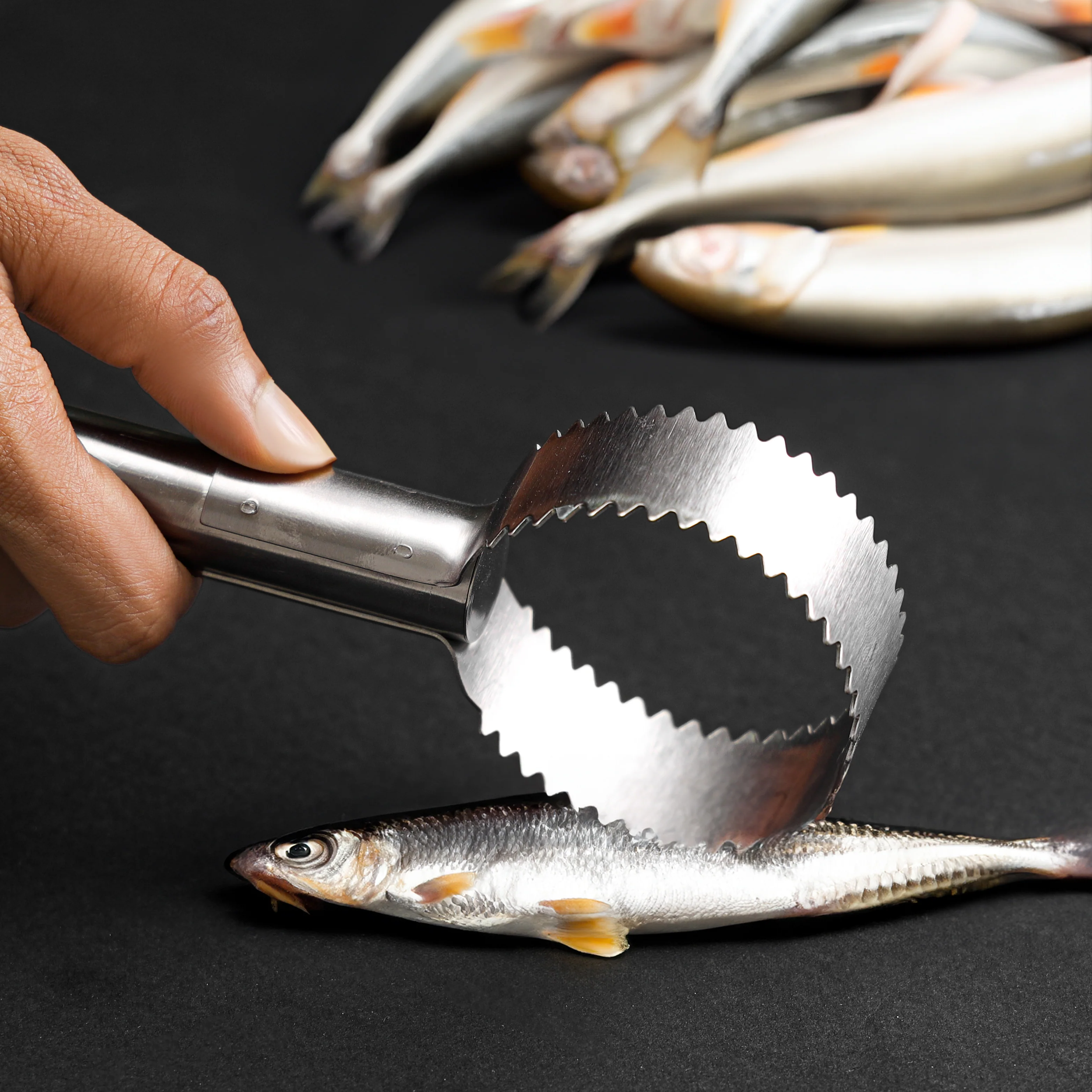Royalford RF12454 Fish Scale Scraper| stainless steel descaler with ergonomic handle ensures safe| efficient scale removal, dishwasher-safe, easy to clean tool| - Image 2