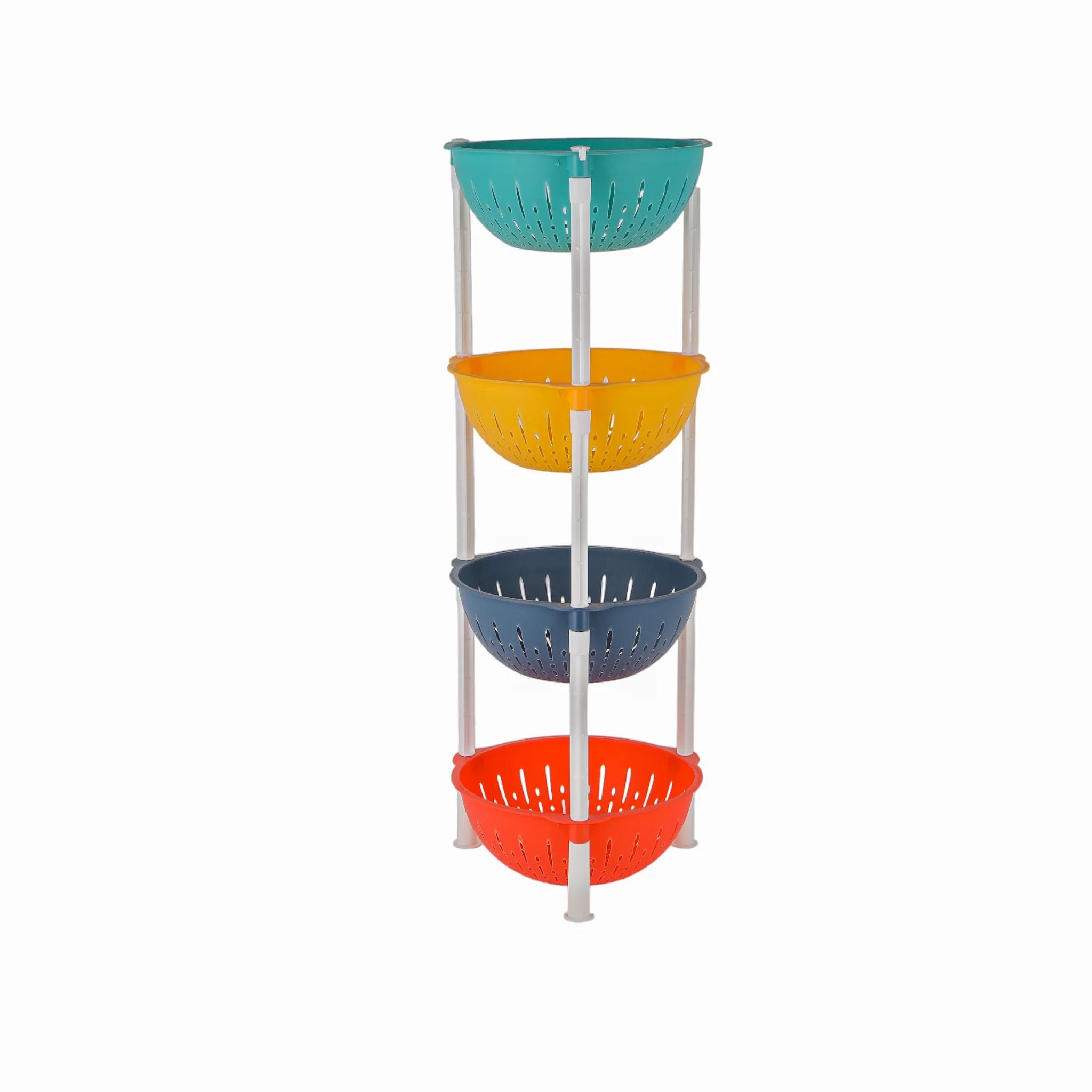 Royalford RF12480 4-Layer Kitchen Rack | Plastic Vegetable & Fruit Storage Stand with Ventilated Baskets | 75cm Tall Space-Saving Organizer for Kitchen & Pantry - Image 2