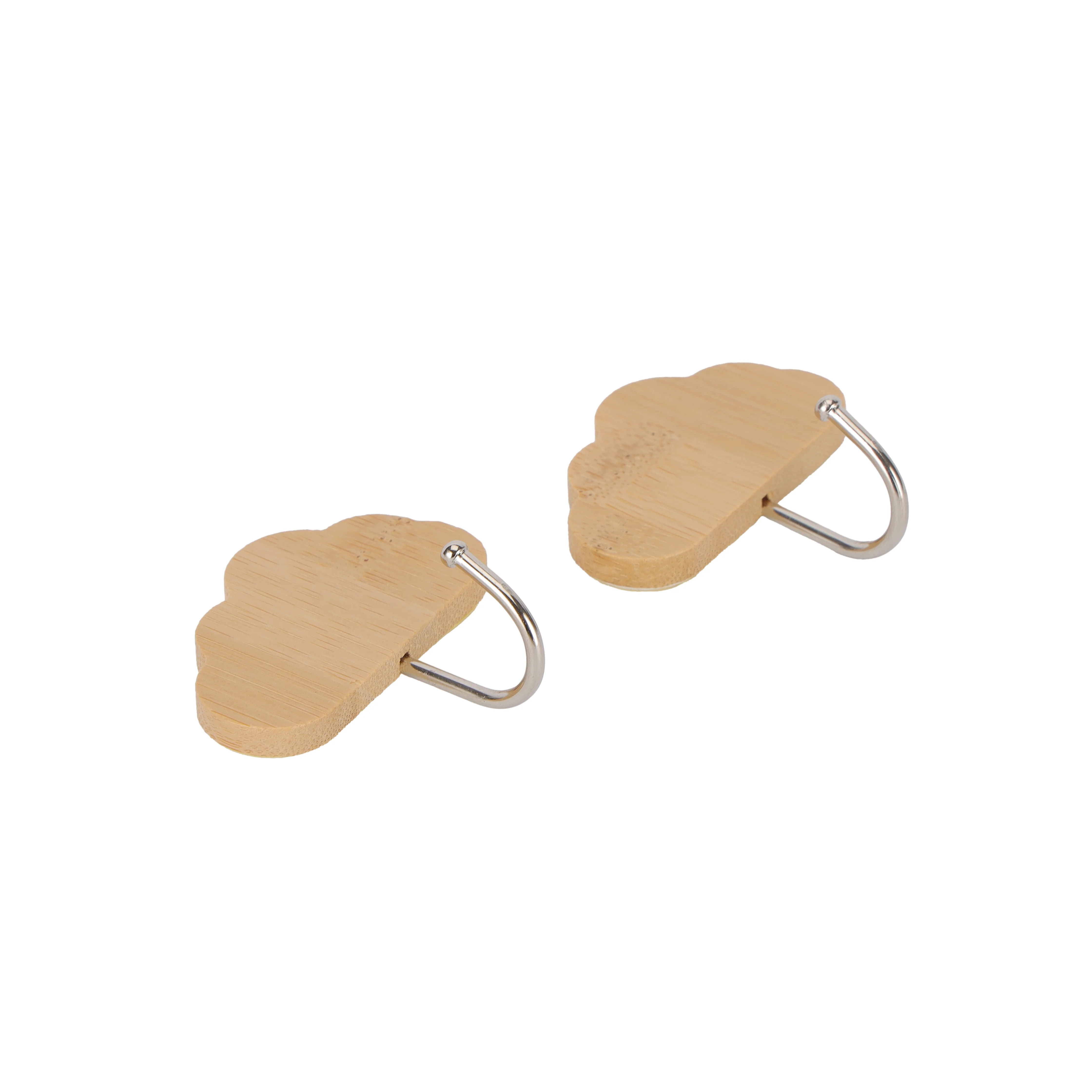 Royalford RF12493 Bamboo Sticky Hooks 2PC Set | Self Adhesive Wall Hooks | Waterproof Multipurpose Organizer for Kitchen, Bathroom & Bedroom | Reusable Cloud Design Hooks - Image 2