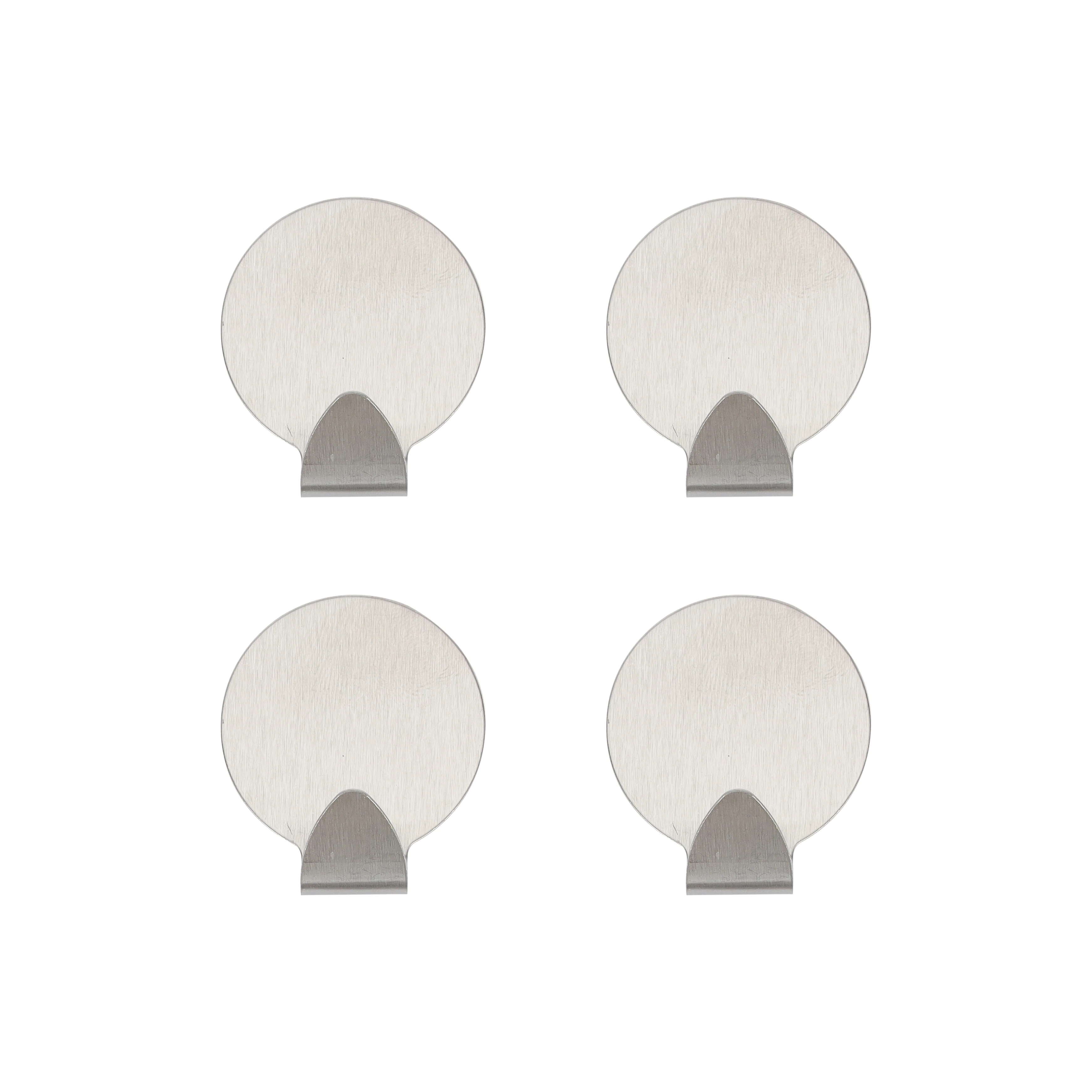 Royalford RF12497 4PC Stainless Steel Sticky Hooks | Self Adhesive Wall Hooks | Strong Hold | Multipurpose Organizer for Kitchen, Bathroom, Home and Office Use