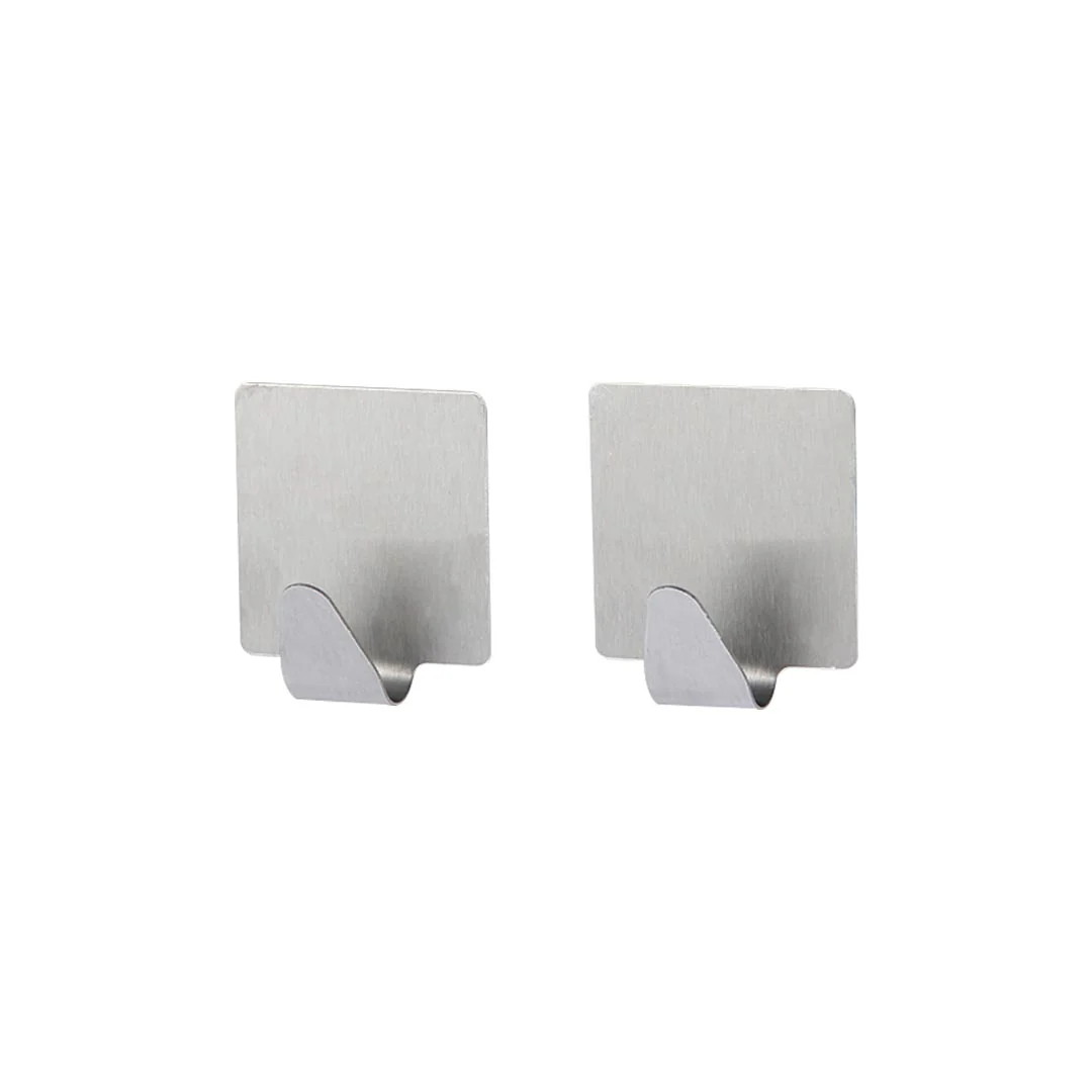 Royalford RF12501 2PC Stainless Steel Sticky Hooks | Self Adhesive Wall Hooks | Durable Strong Hold Multipurpose Organizer for Kitchen, Bathroom, Home and Office Use - Image 5