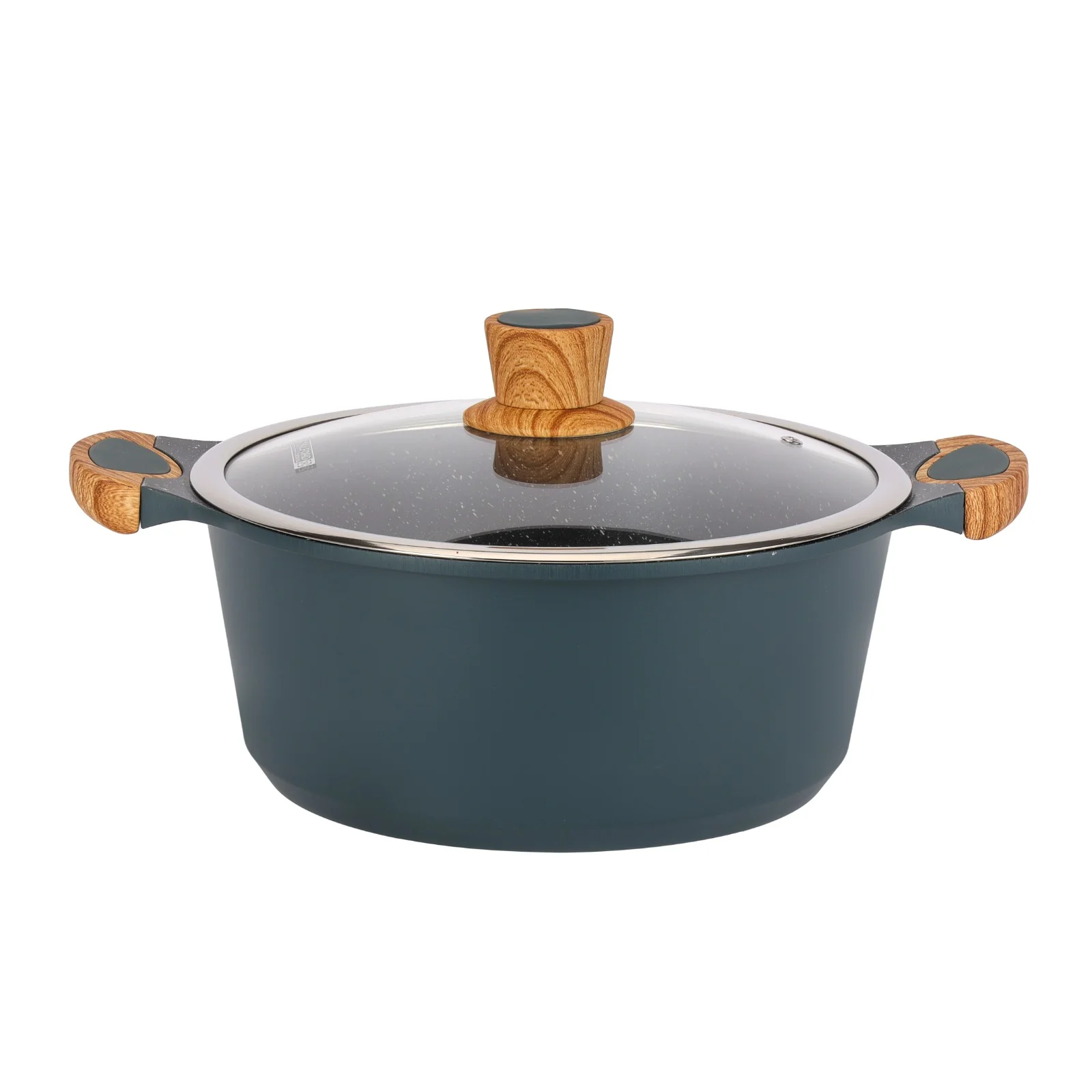 Royalford RF12508 RoyalEmerald 10 Pcs Granite Coated Die-Cast Cookware Set with Glass Lids | Soft-Touch Handles | Non-Stick PTFE PFOA Free, Induction Ready Cooktops - Image 4