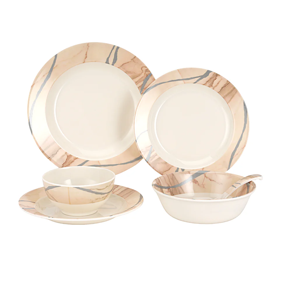 Royalford RF12510 Melamine stylish Dinner Set 32 Pieces | durable tableware for everyday dining| dishwasher safe, freezer safe, break resistant and perfect for use. - Image 2