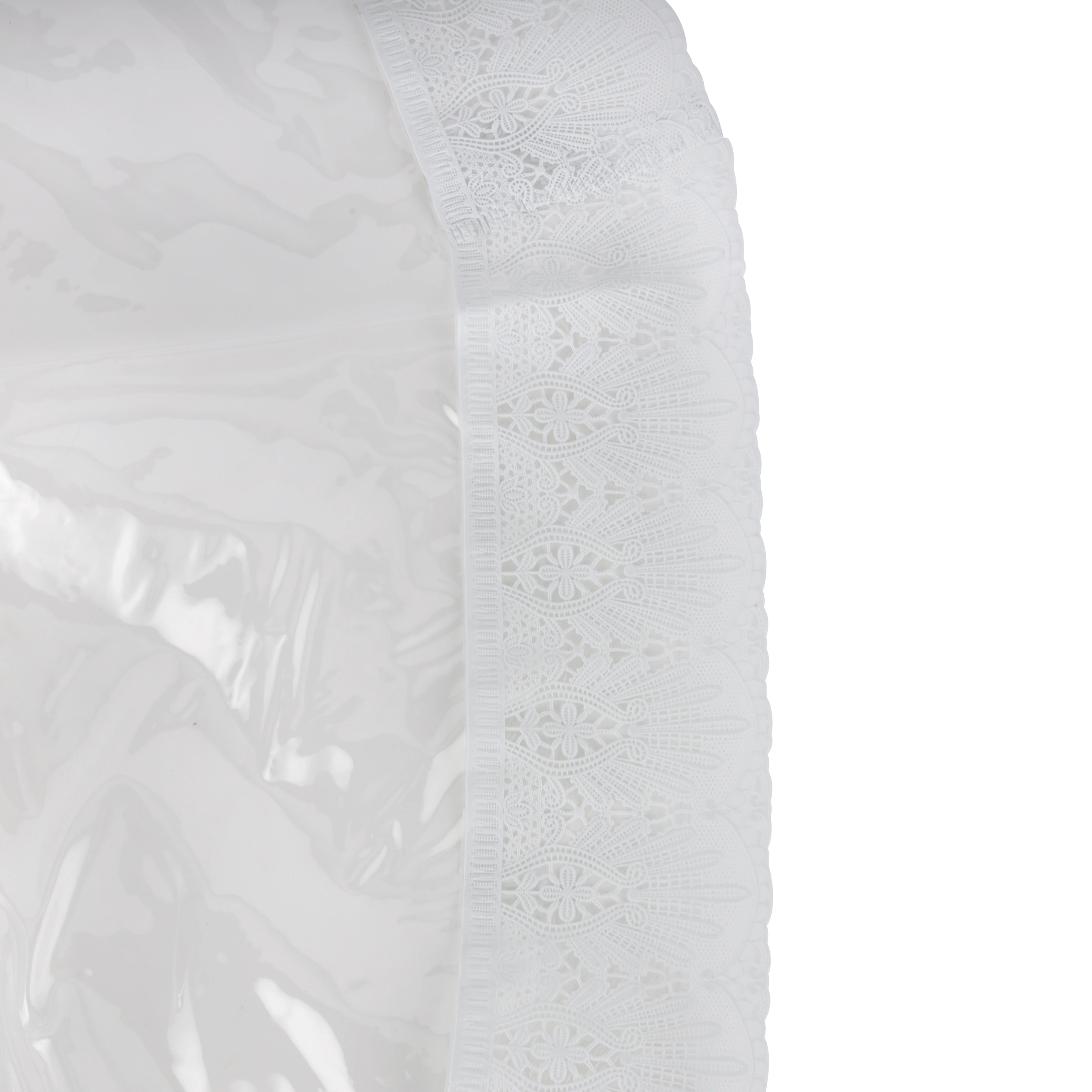 Royalford RF12517 60” Round Transparent PVC Table Cloth | Elegant Lace Border | Waterproof, Stain & Wrinkle Resistant Table Cover | Perfect for Dining & Kitchen Tables - Image 3