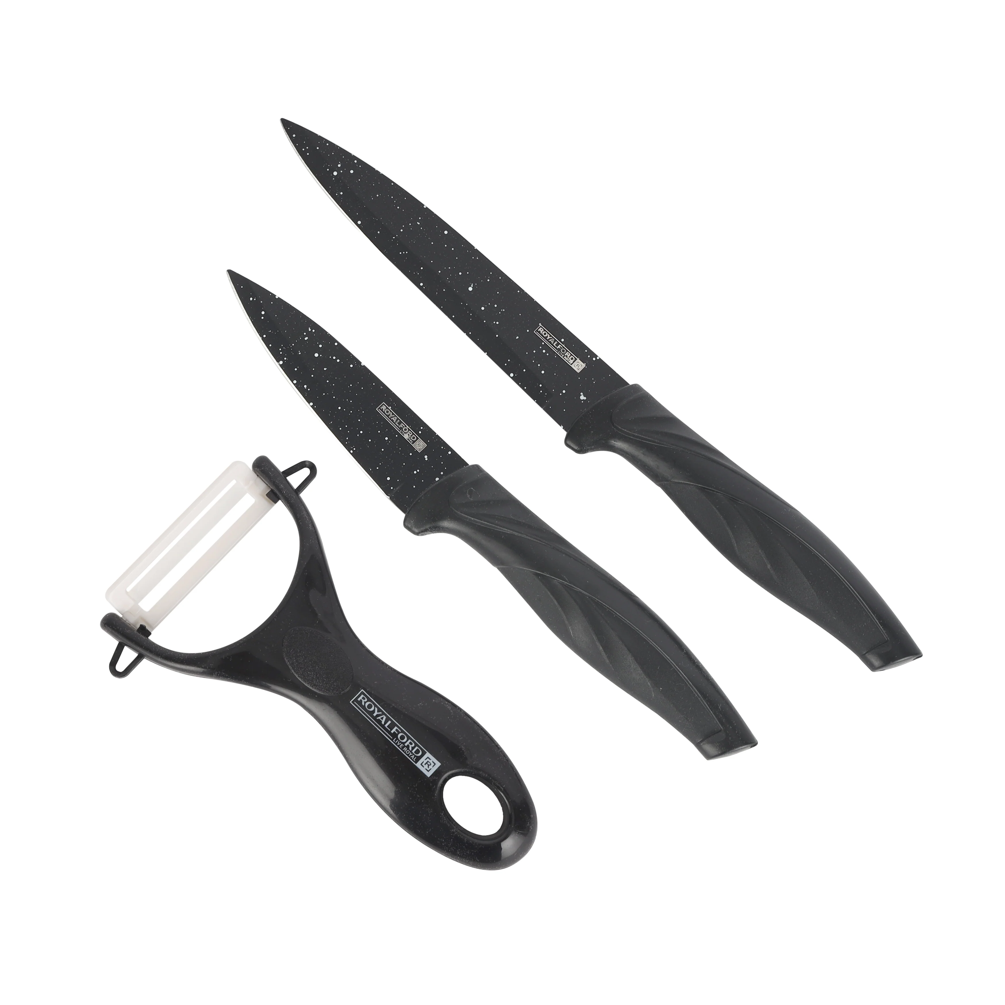 Royalford RF12580 EasyCut 6PC Kitchen Knife Set |  Granite Coated Stainless Steel Blades | Ergonomic PP Handles and Ceramic Peeler | Perfect for Precision Cutting - Image 5