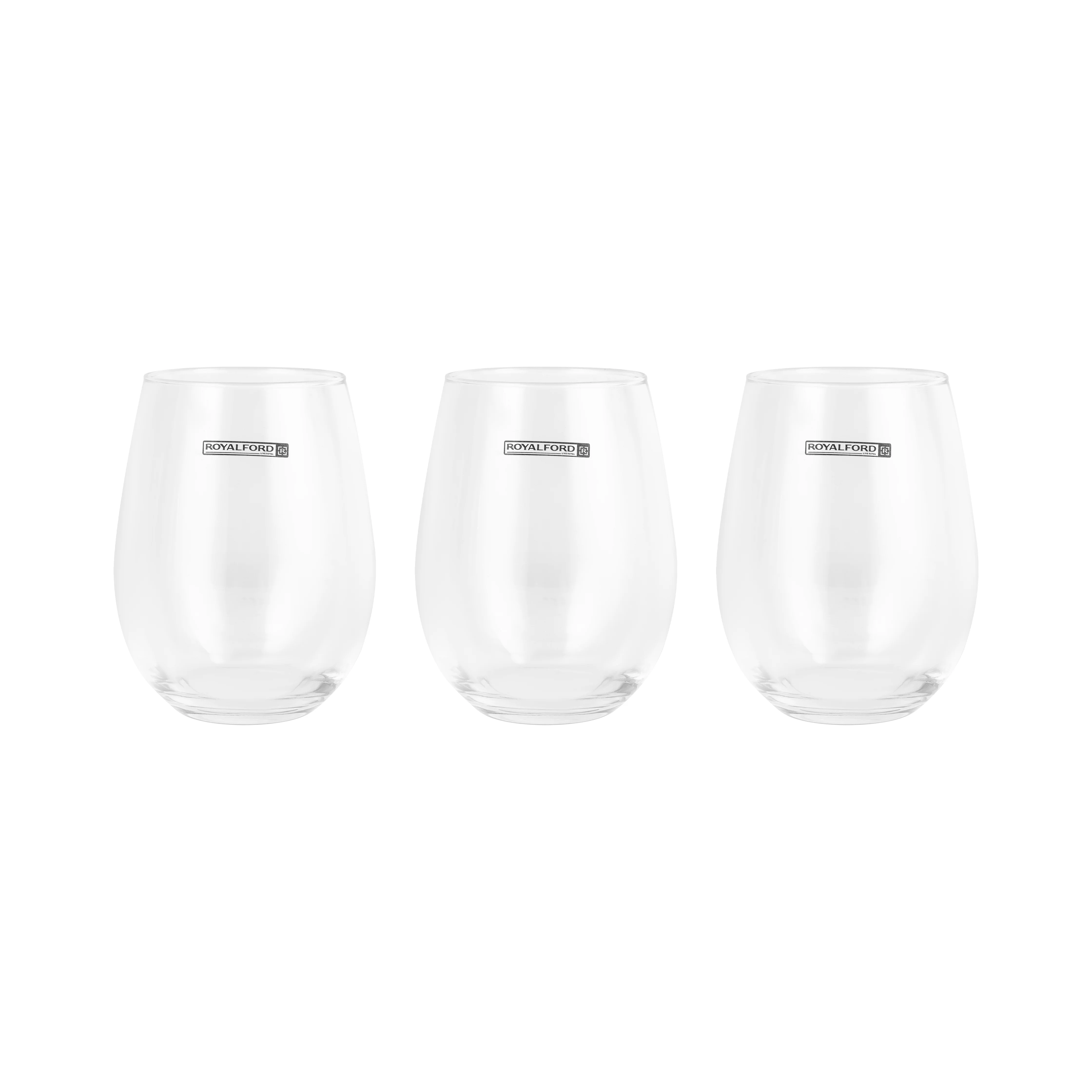 Royalford RF12588 Glass Tumbler Set| 3PCS 590ml 20oz Lead Free Soda Lime Glass & Dishwasher Safe| Durable Drinking Glasses, Elegant Design for Water Juice Beverages Use| - Image 4