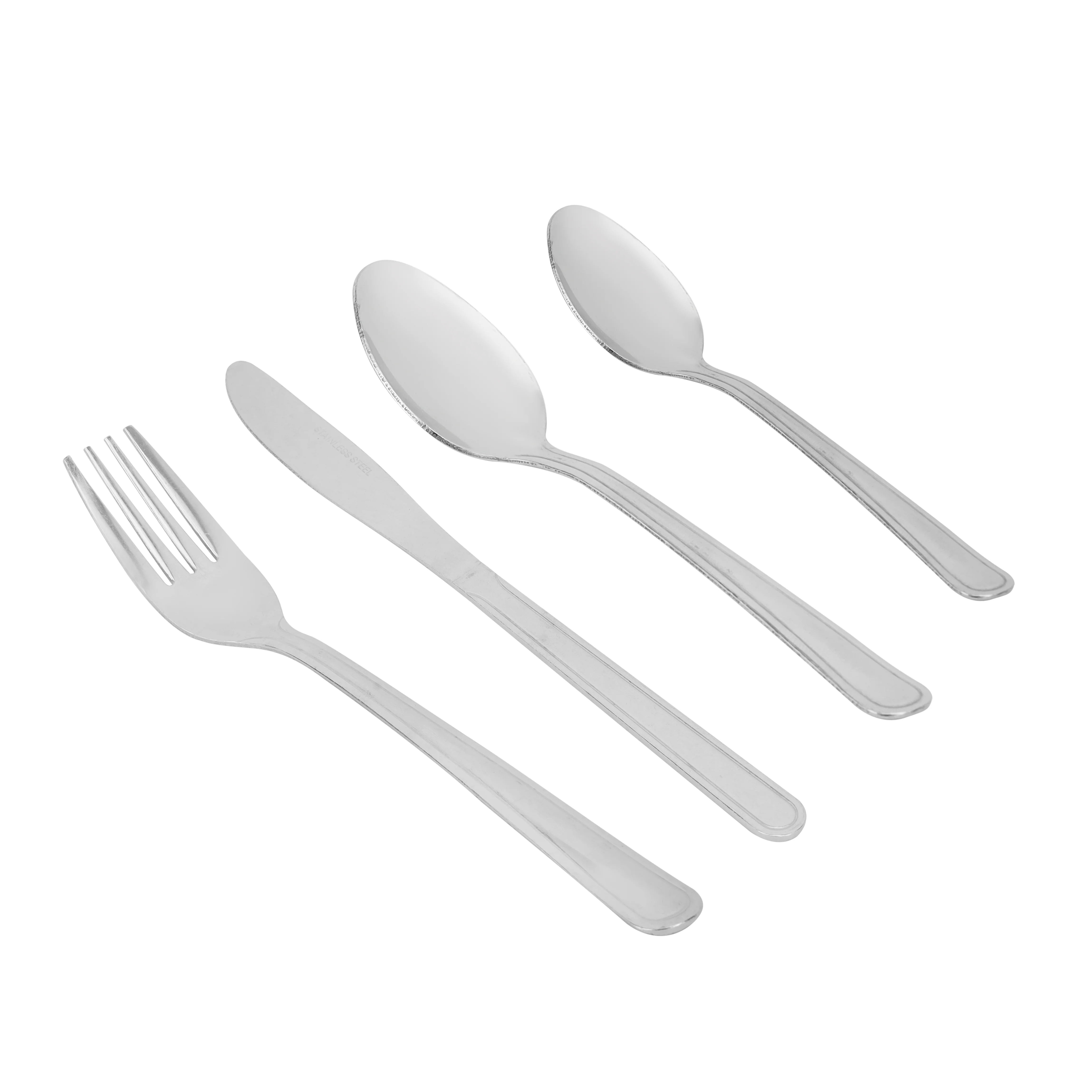 Royalford RF12591 Stainless Steel Cutlery Set | 16PCS Premium Flatware Set with Table Spoons, Tea Spoons, Forks and Knives | Dishwasher Safe & Rust Resistant Tableware