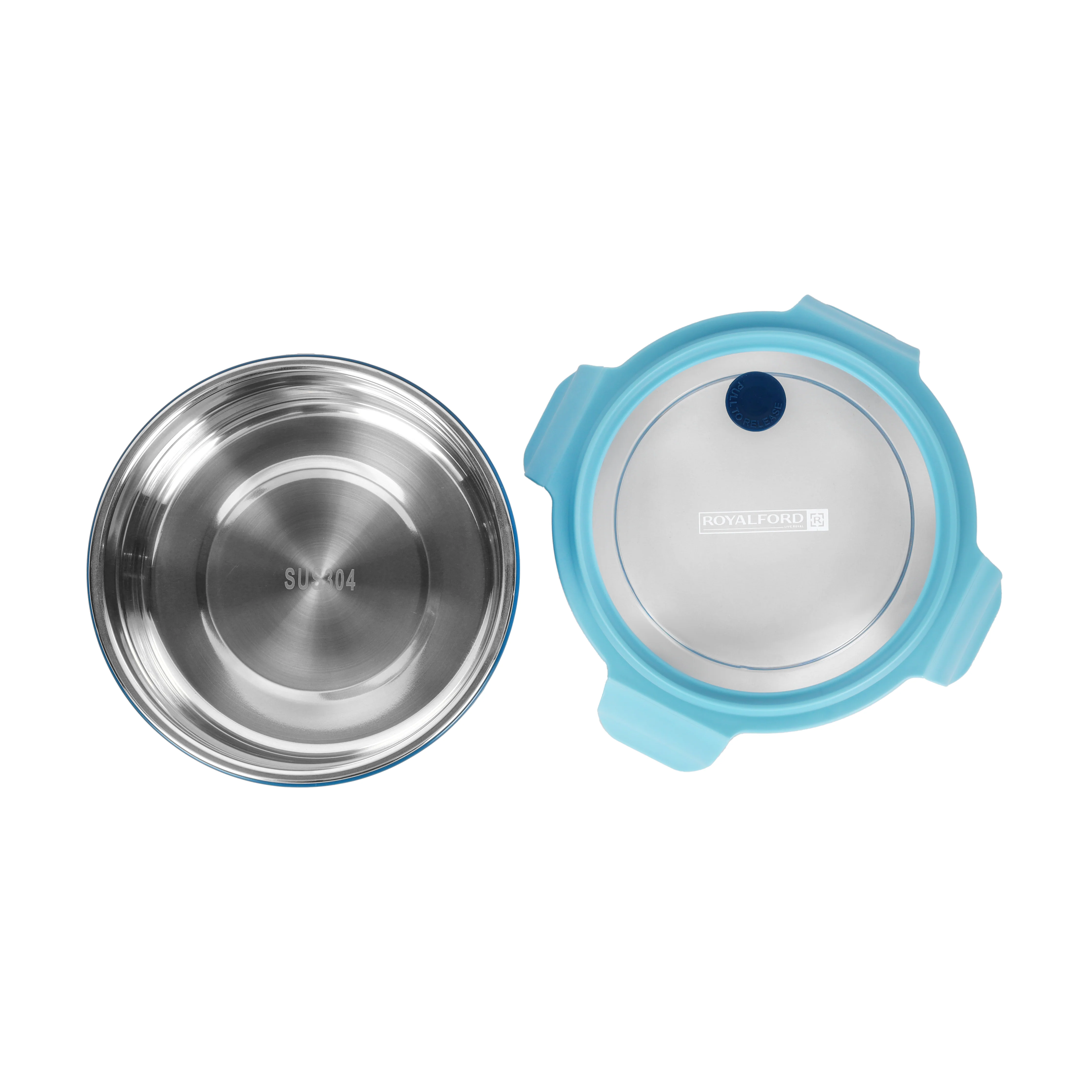 Royalford RF12592 700ML Round Stainless Steel Lunch Box | Leak-Resistant  | Secure Locking Lid | Durable PP & Silicone Seal | Ideal for Office, School & Travel Use - Image 4