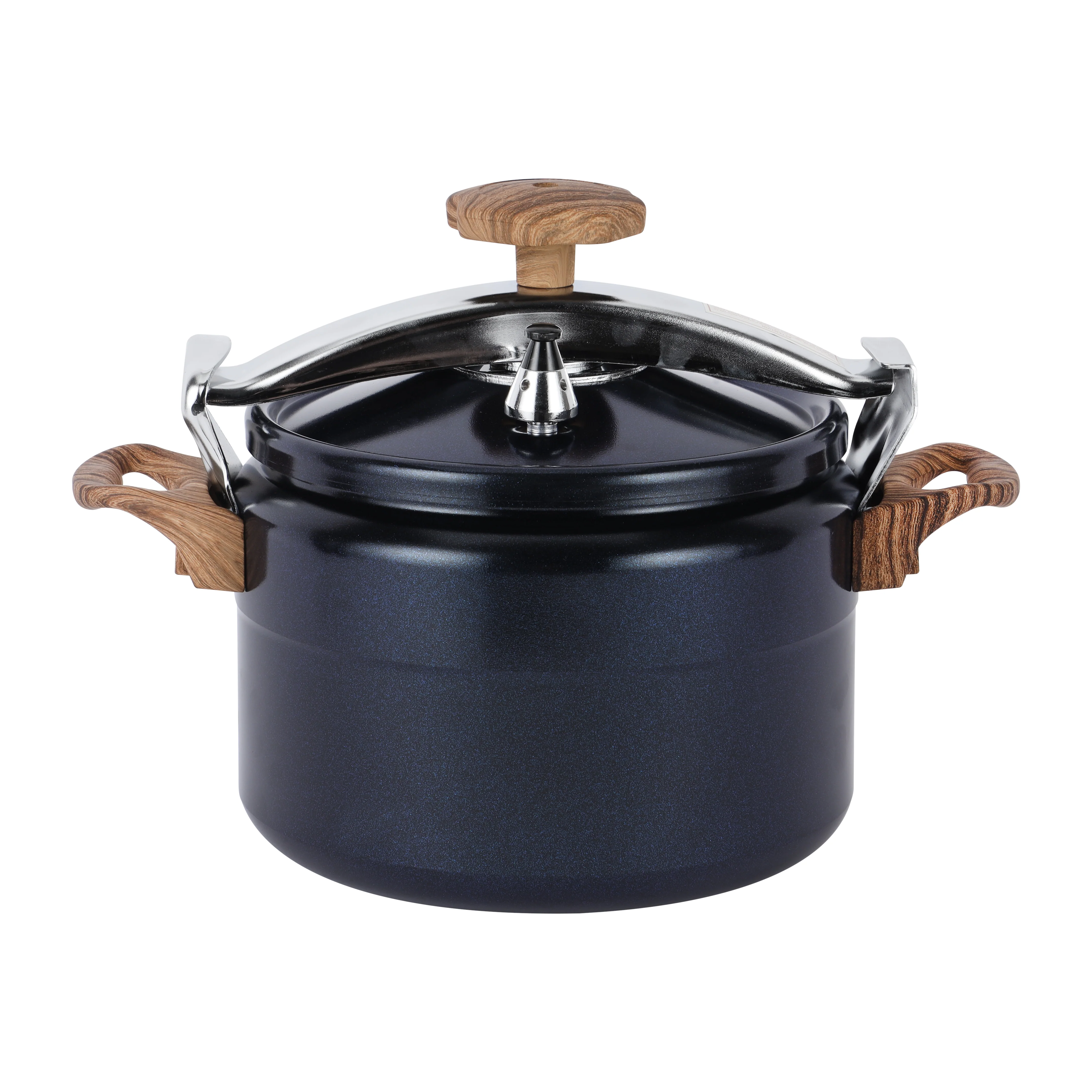 Royalford RF12662 Blueberry 5L Induction Base Pressure Cooker | Ceramic Non-Stick Interior | Extra Thick Three-Ply Base | Soft Touch Handles & 5 Years Warranty