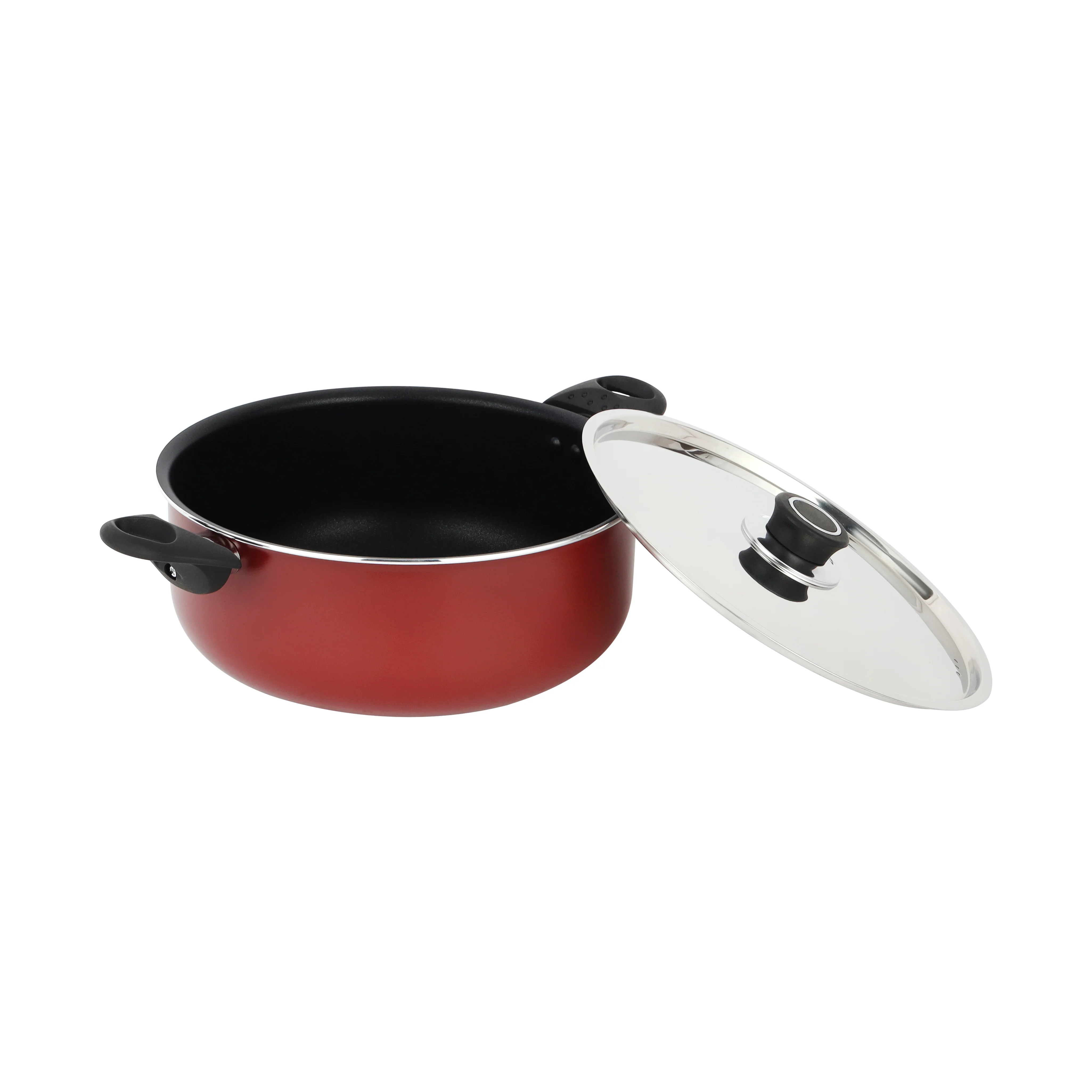 Royalford RF12666 Non Stick Casserole Set 6 PCS | Press Aluminium Cookware with Stainless Steel Lid | 3 Layer Non Stick Coating | Heat Resistant Bakelite Handles - Image 4