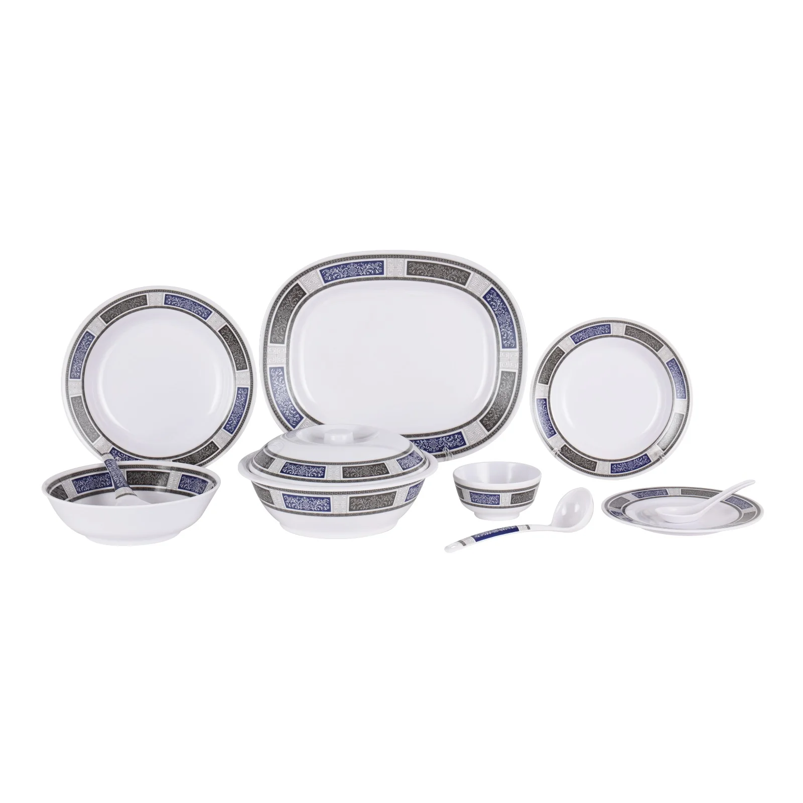 Royalford RF12675 Melamine Dinner Set 70 Pcs | Premium Durable & Elegant Melamine Tableware with Plates, Bowls & Serving Spoons for Home, Hotel & Special Occasions - Image 2