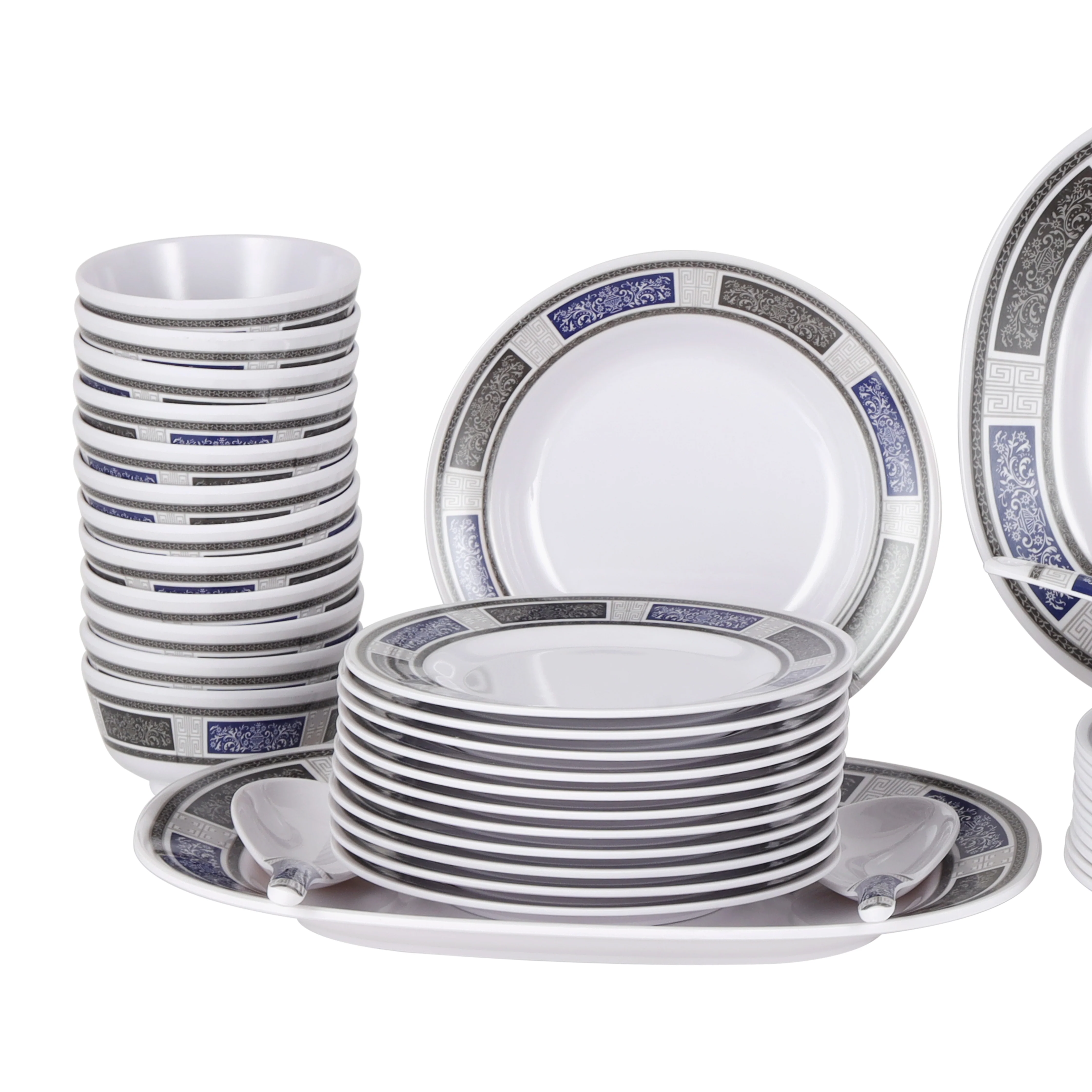 Royalford RF12675 Melamine Dinner Set 70 Pcs | Premium Durable & Elegant Melamine Tableware with Plates, Bowls & Serving Spoons for Home, Hotel & Special Occasions - Image 3