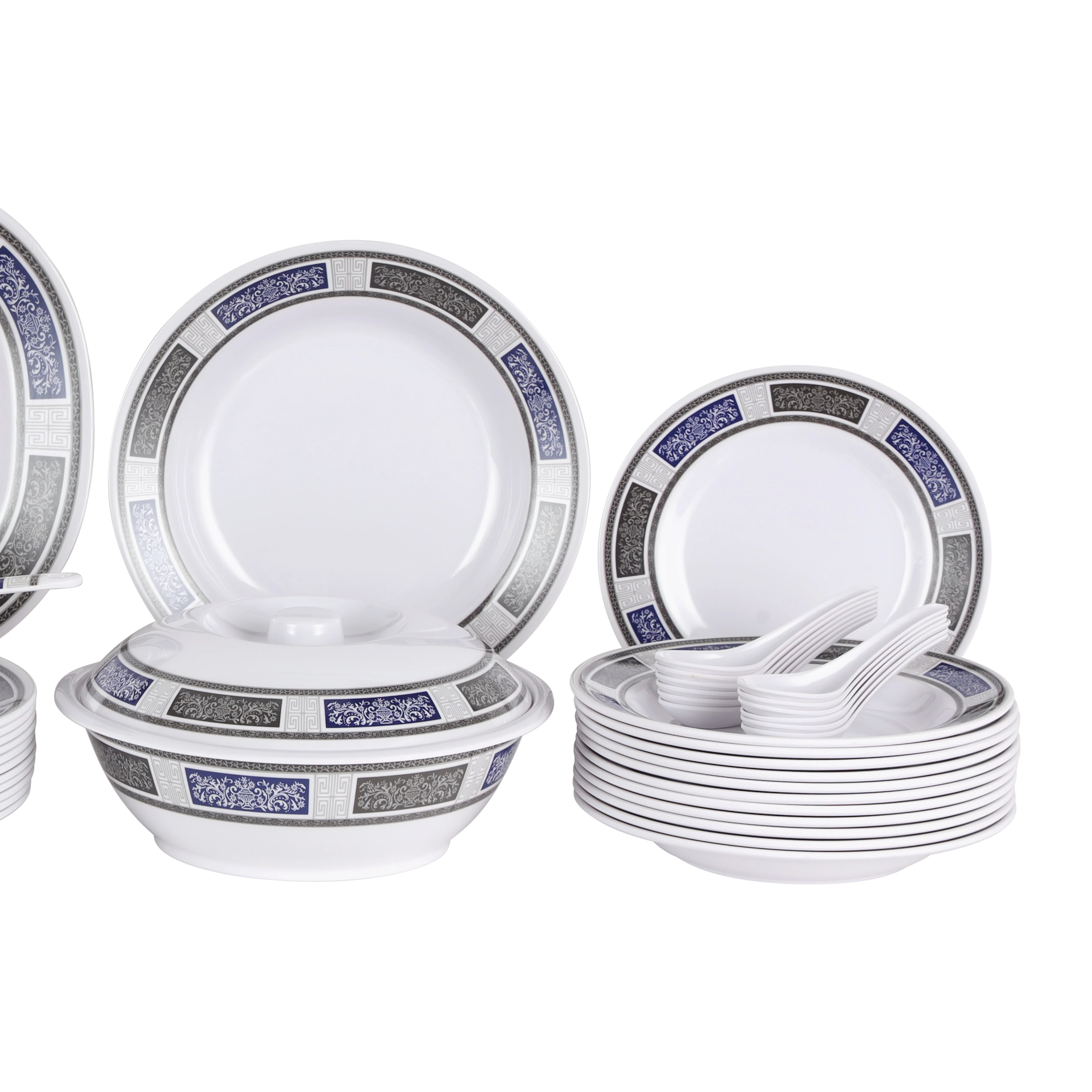 Royalford RF12675 Melamine Dinner Set 70 Pcs | Premium Durable & Elegant Melamine Tableware with Plates, Bowls & Serving Spoons for Home, Hotel & Special Occasions - Image 4