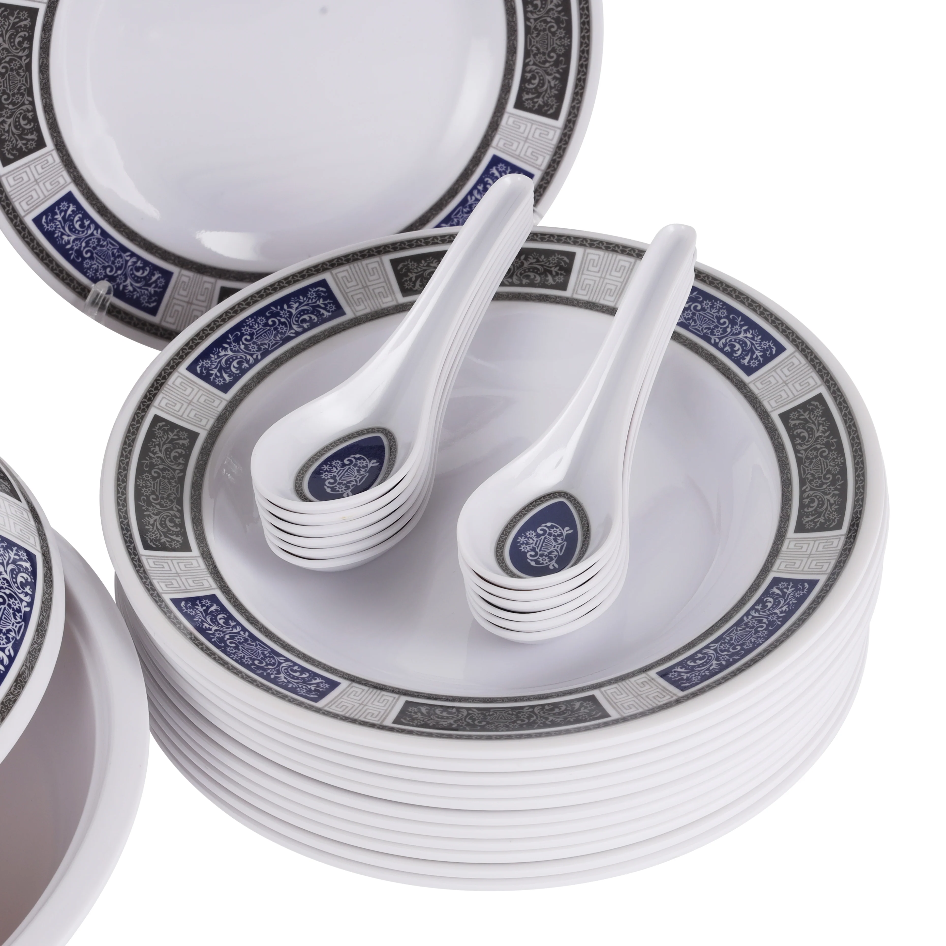 Royalford RF12675 Melamine Dinner Set 70 Pcs | Premium Durable & Elegant Melamine Tableware with Plates, Bowls & Serving Spoons for Home, Hotel & Special Occasions - Image 5