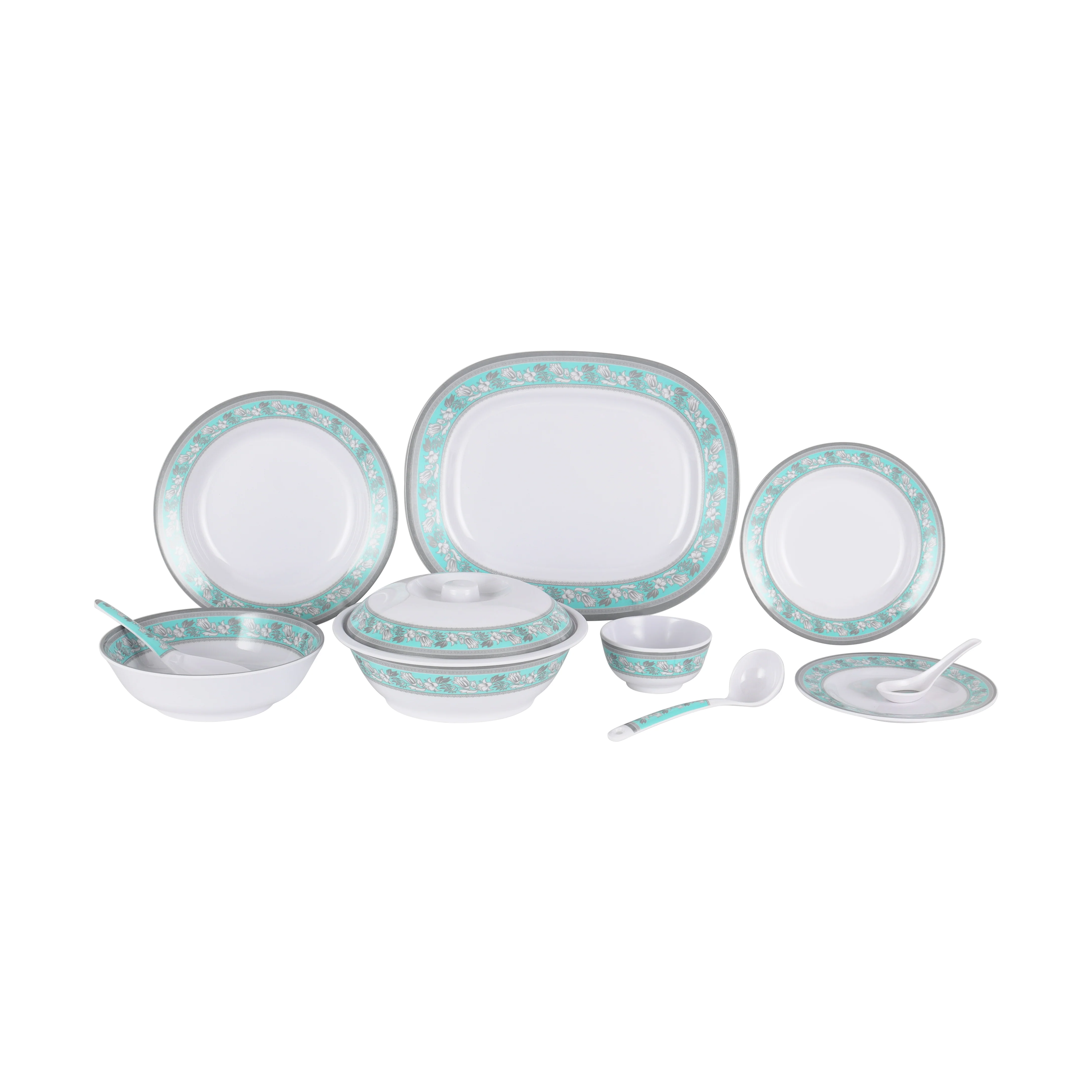 Royalford RF12676 Melamine Dinner Set 70 Pcs | Durable & Elegant Premium Melamine Tableware with Plates, Bowls & Serving Spoons for Home, Restaurant & Special Occasions - Image 2