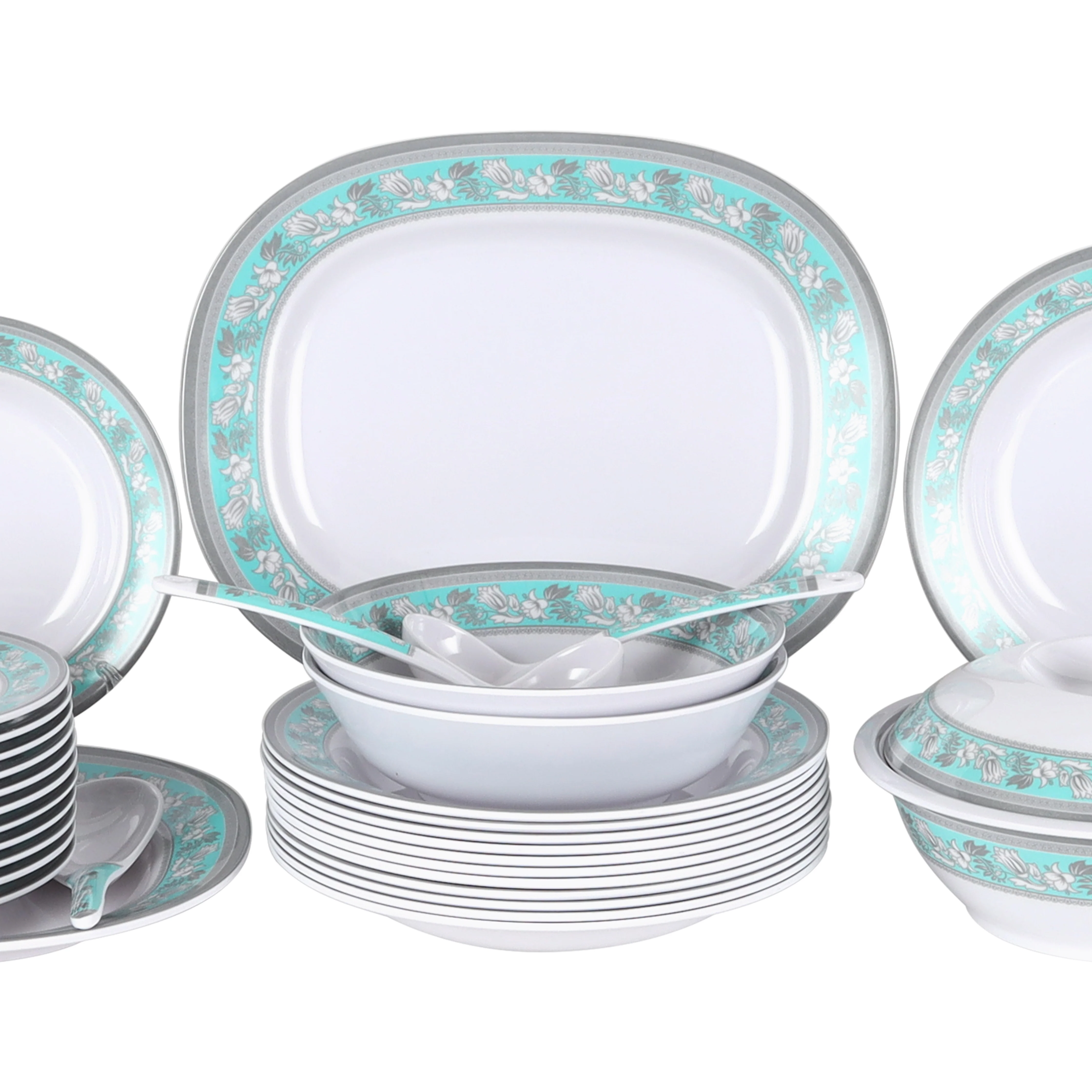Royalford RF12676 Melamine Dinner Set 70 Pcs | Durable & Elegant Premium Melamine Tableware with Plates, Bowls & Serving Spoons for Home, Restaurant & Special Occasions - Image 4