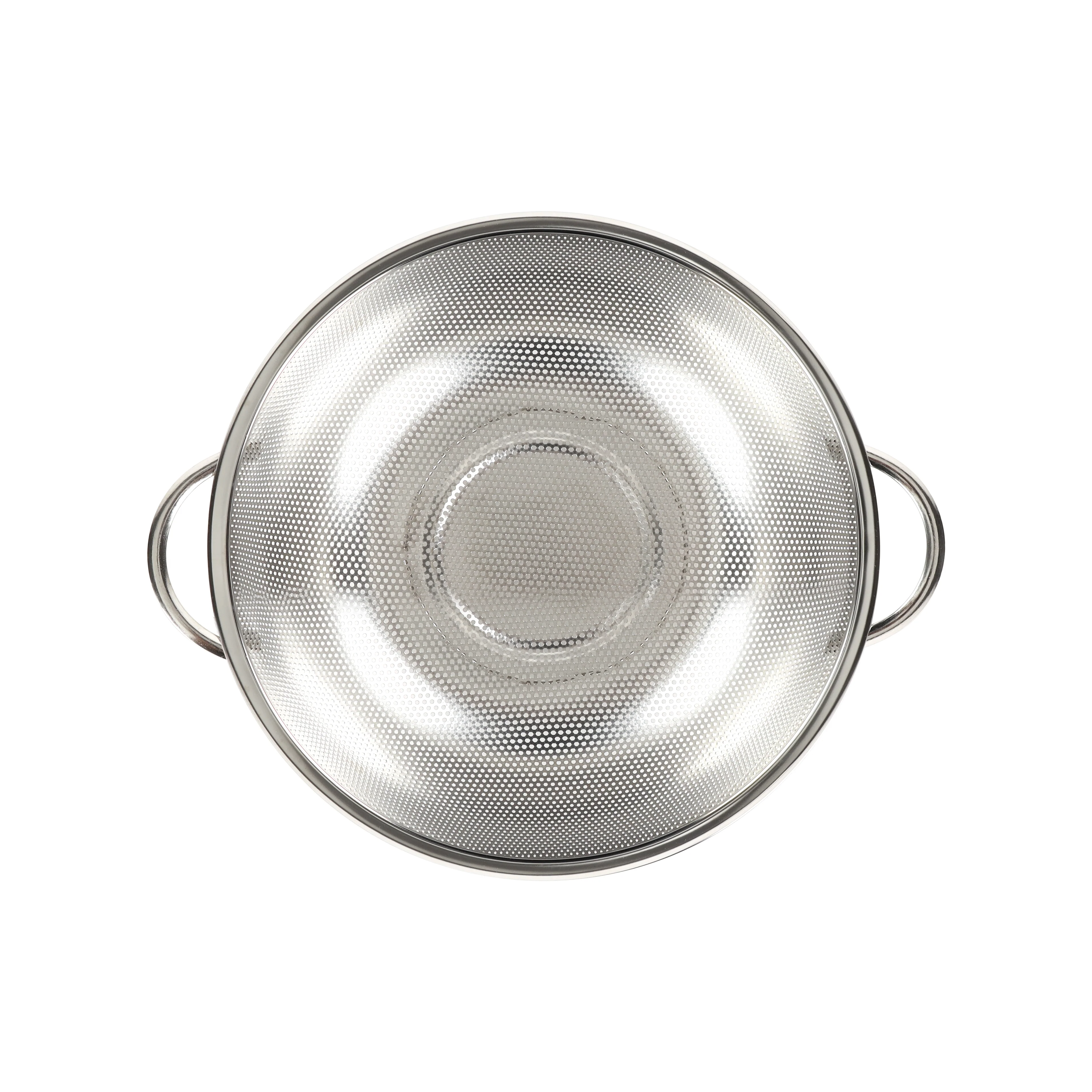 Royalford RF12683 Stainless Steel Strainer Basket 25.5cm | Micro-Perforated Kitchen Colander | Strong Double Handles & Stable Base for Draining Fruits, Vegetables & Pasta - Image 3