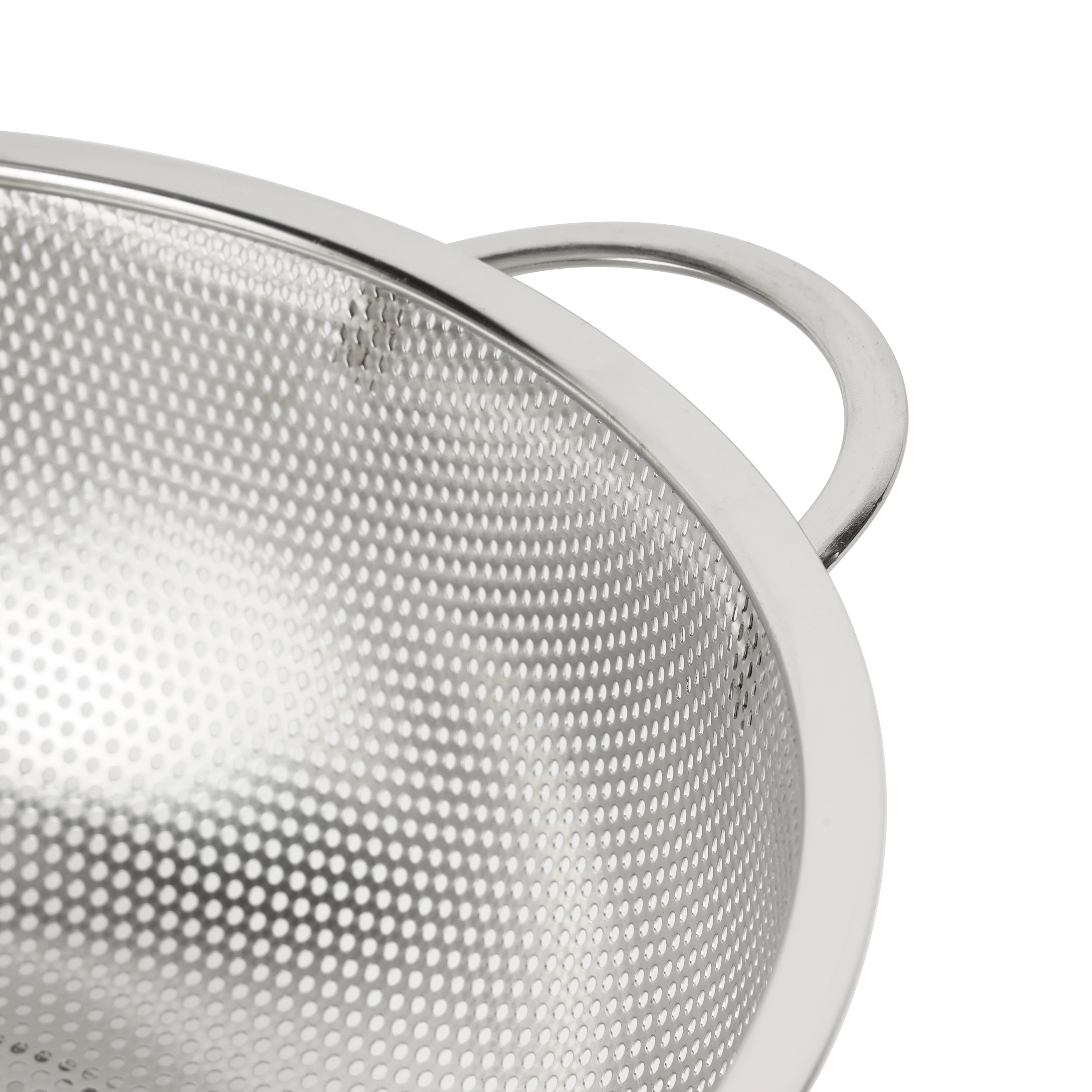 Royalford RF12683 Stainless Steel Strainer Basket 25.5cm | Micro-Perforated Kitchen Colander | Strong Double Handles & Stable Base for Draining Fruits, Vegetables & Pasta - Image 4
