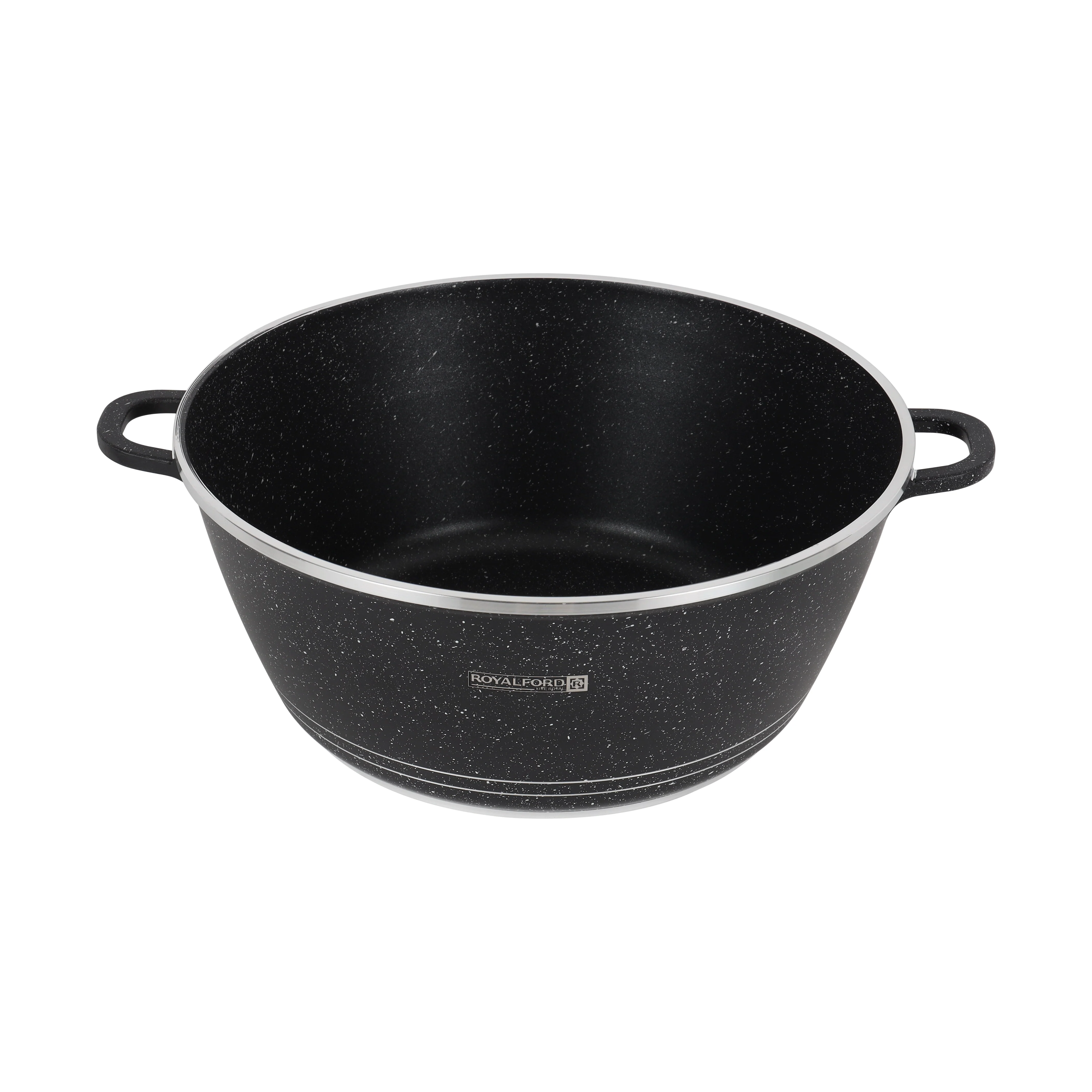 Royalford RF12704 40cm Die Cast Casserole | 5-Layer Granite Non-Stick Coating | Tempered Glass Lid | Premium Aluminium Cookware for Gas, Ceramic and Halogen Cooking - Image 3