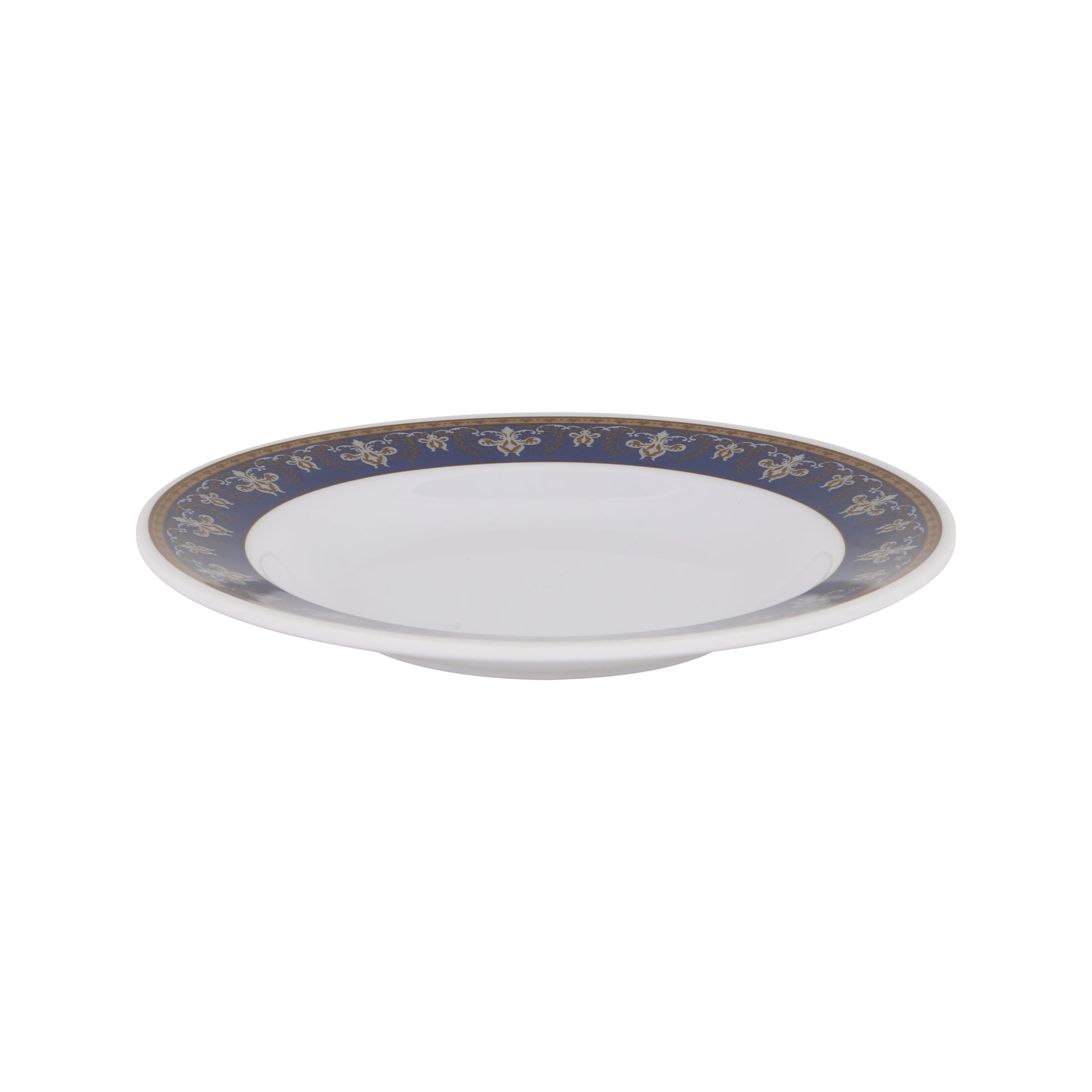 Royalford RF12708 10” Melamine Deep Dinner Plate | lightweight and elegant tableware with a stylish blue floral rim| dishwasher-safe & perfect for everyday use| - Image 2