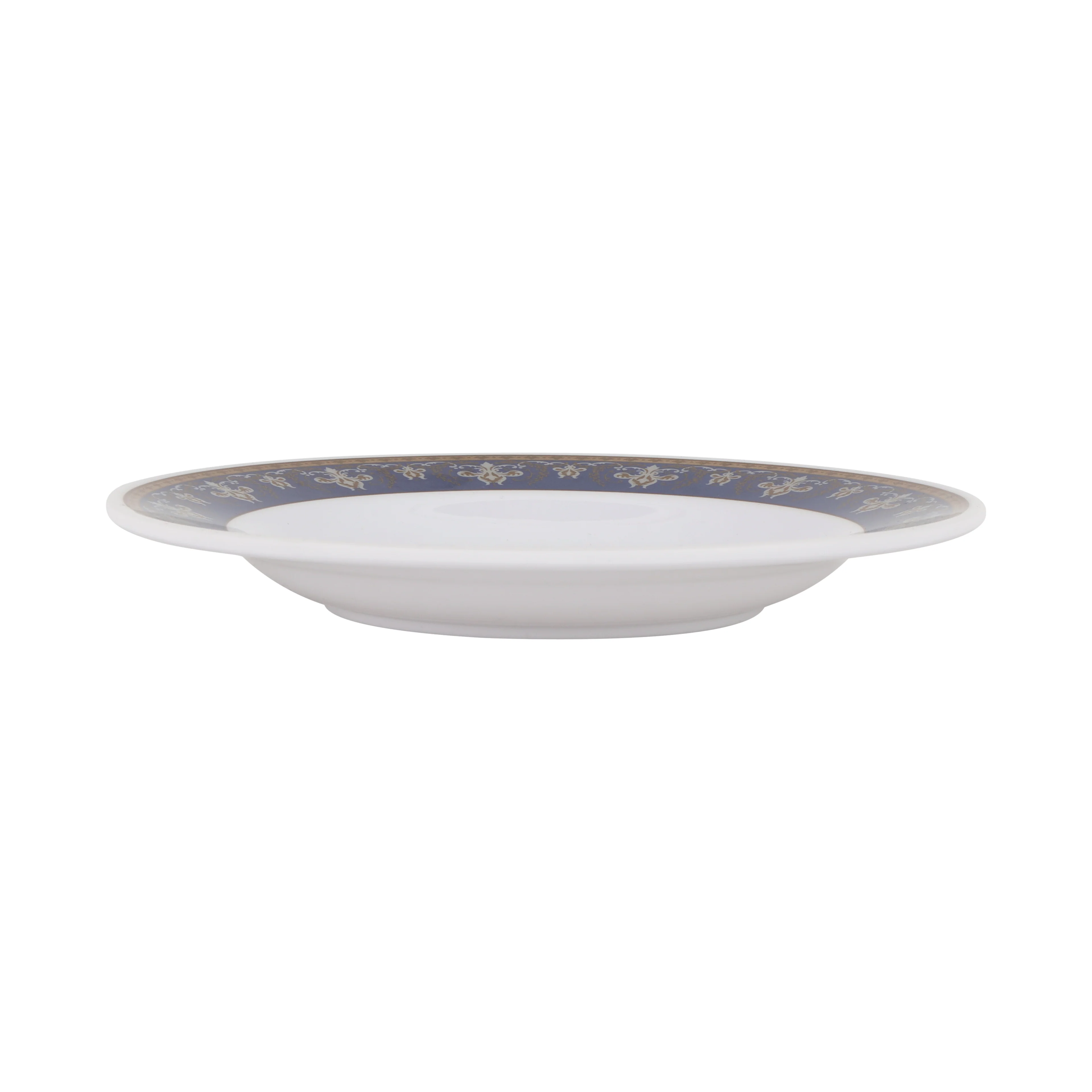 Royalford RF12708 10” Melamine Deep Dinner Plate | lightweight and elegant tableware with a stylish blue floral rim| dishwasher-safe & perfect for everyday use| - Image 3