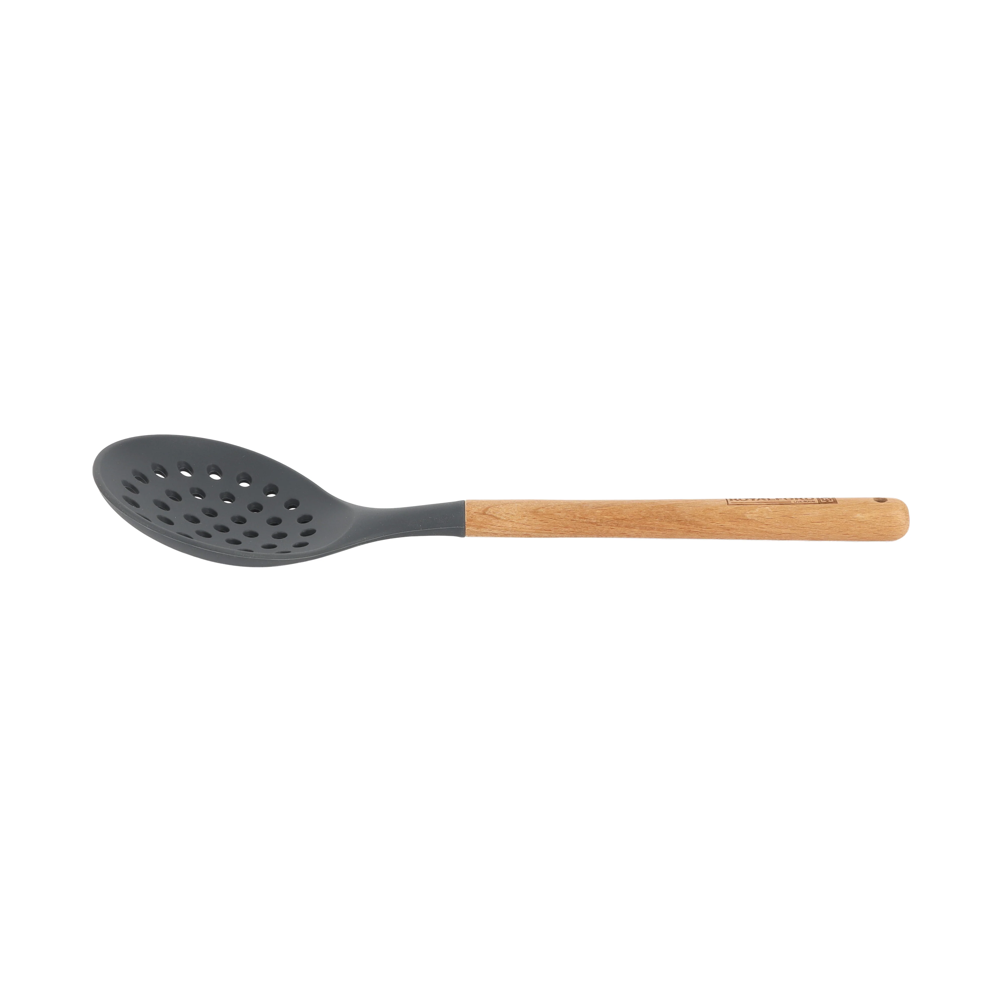 Royalford RF12743 Silicone Skimmer with Wooden Handle | Heat Resistant | Non-Stick Friendly Durable Kitchen Tool | Perfect for Frying, Straining &  Serving | Long-lasting - Image 4