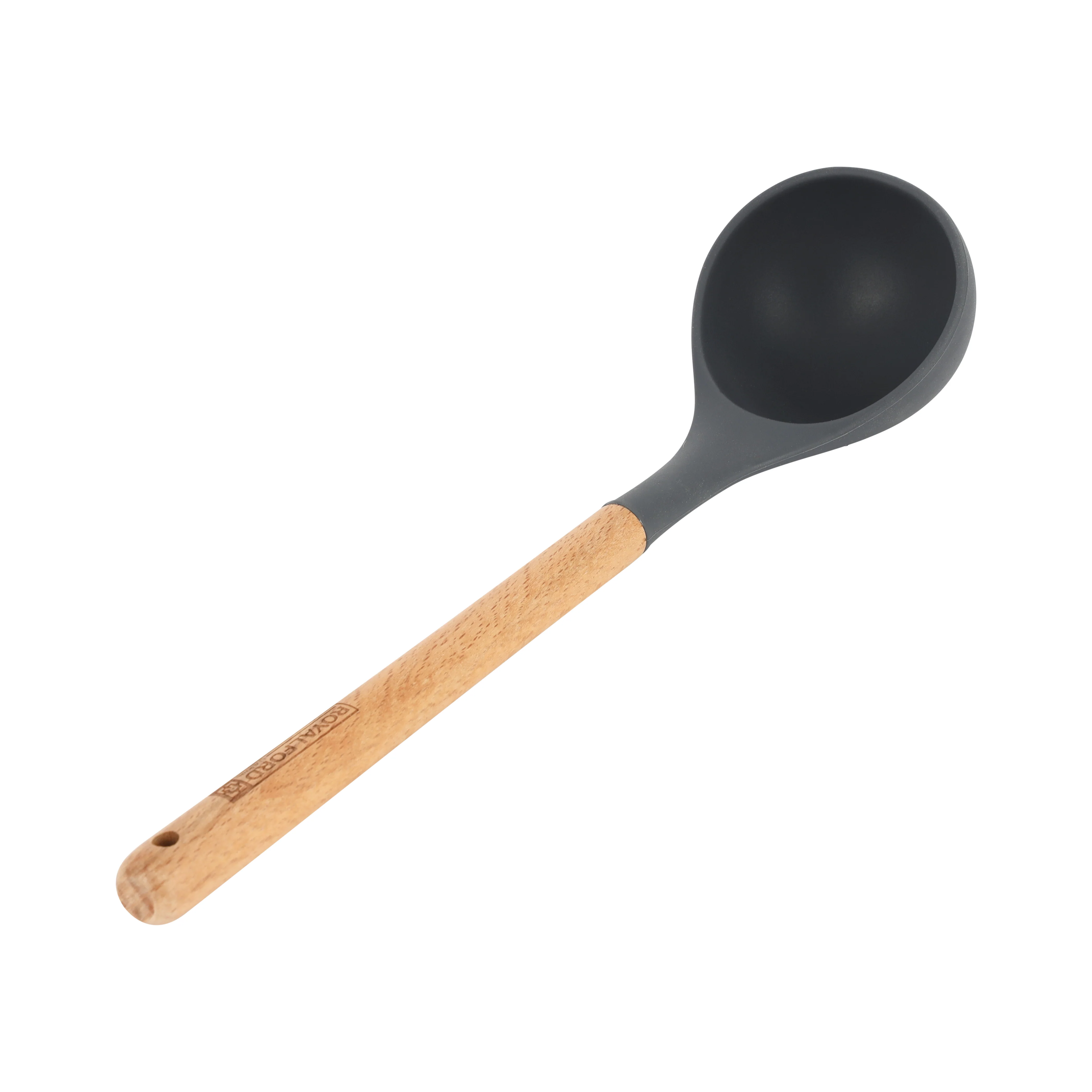 Royalford RF12745 Silicone Soup Ladle with Wooden Handle | Heat Resistant  | Food Grade Non Stick Safe  Kitchen Serving Spoon  |  Perfect for Cooking & Serving - Image 3