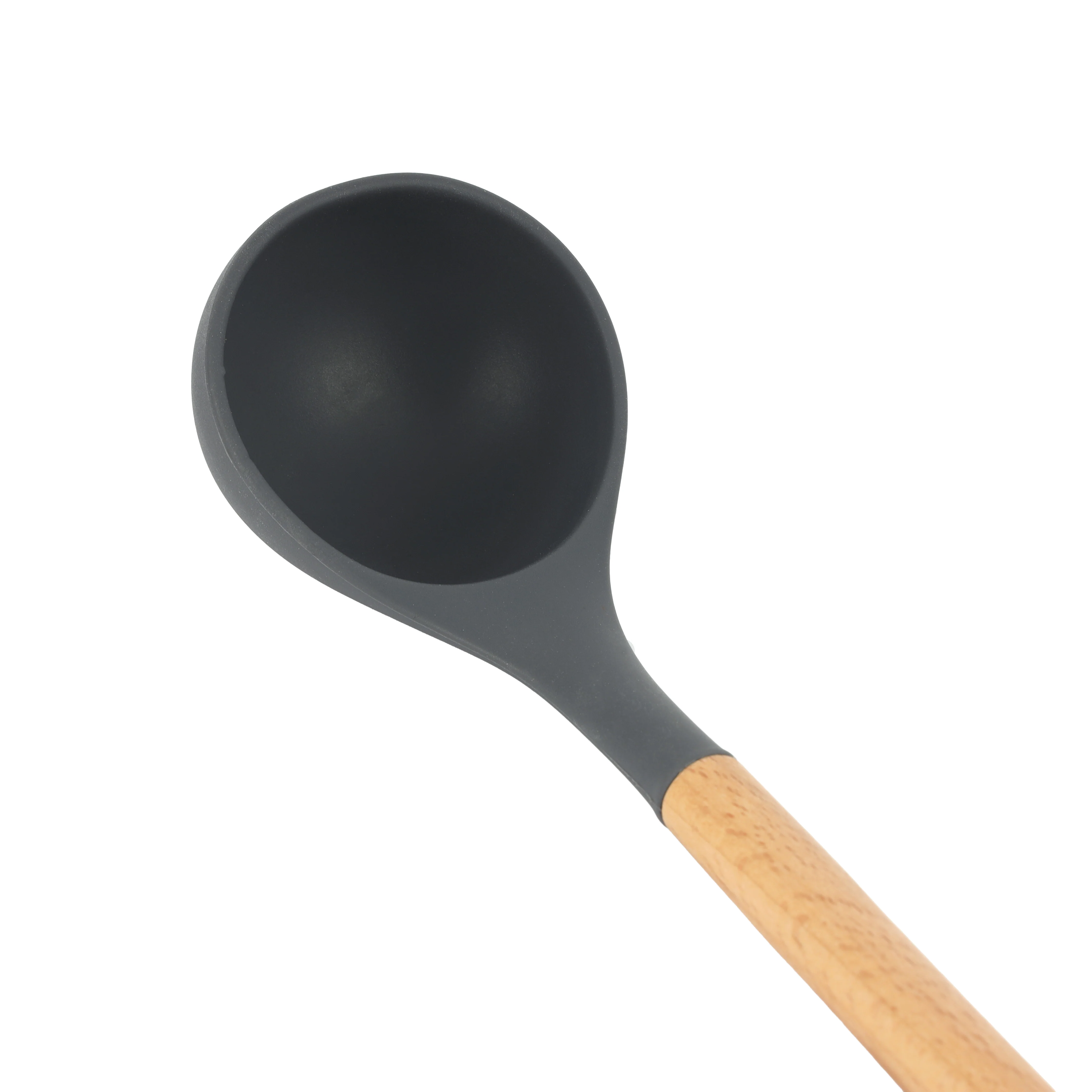 Royalford RF12745 Silicone Soup Ladle with Wooden Handle | Heat Resistant  | Food Grade Non Stick Safe  Kitchen Serving Spoon  |  Perfect for Cooking & Serving - Image 5