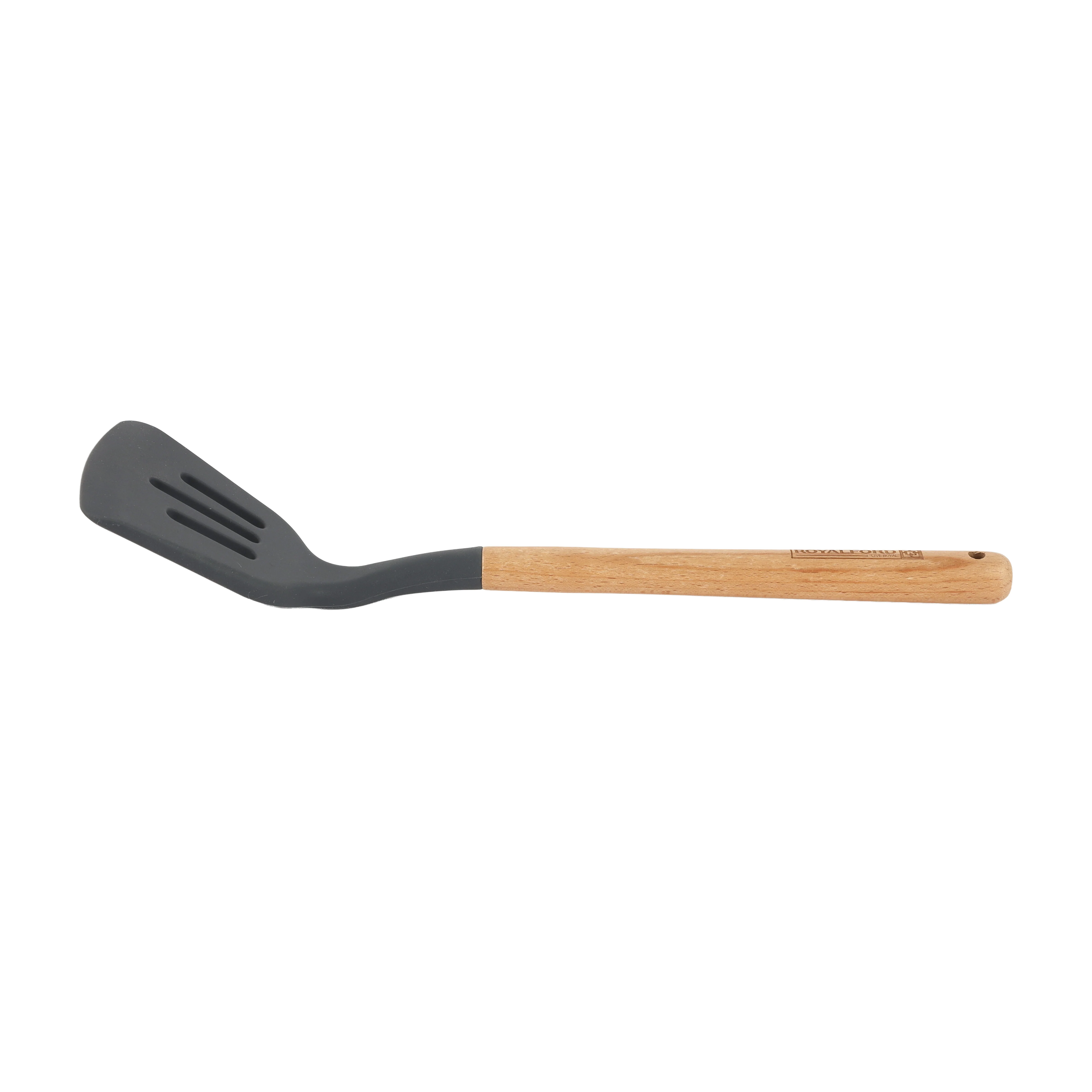 Royalford RF12747 Silicone Slotted Turner with Wooden Handle | Heat Resistant | Food Grade Non Stick Safe Durable Kitchen Spatula Turner | Perfect  for Frying & Flipping - Image 3