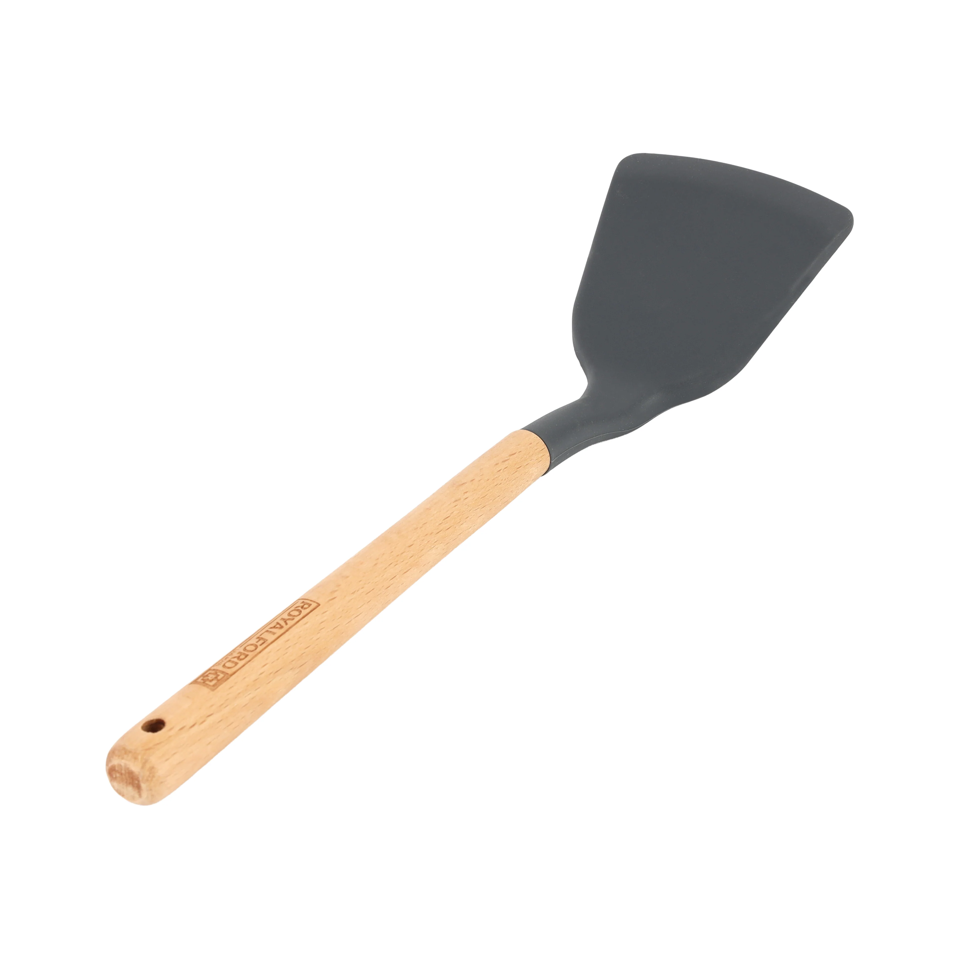 Royalford RF12748 Silicone Turner with Wooden Handle | Heat Resistant |  Food Grade | Non Stick Safe Durable Kitchen Spatula |  Perfect for Cooking, Flipping & Serving - Image 3