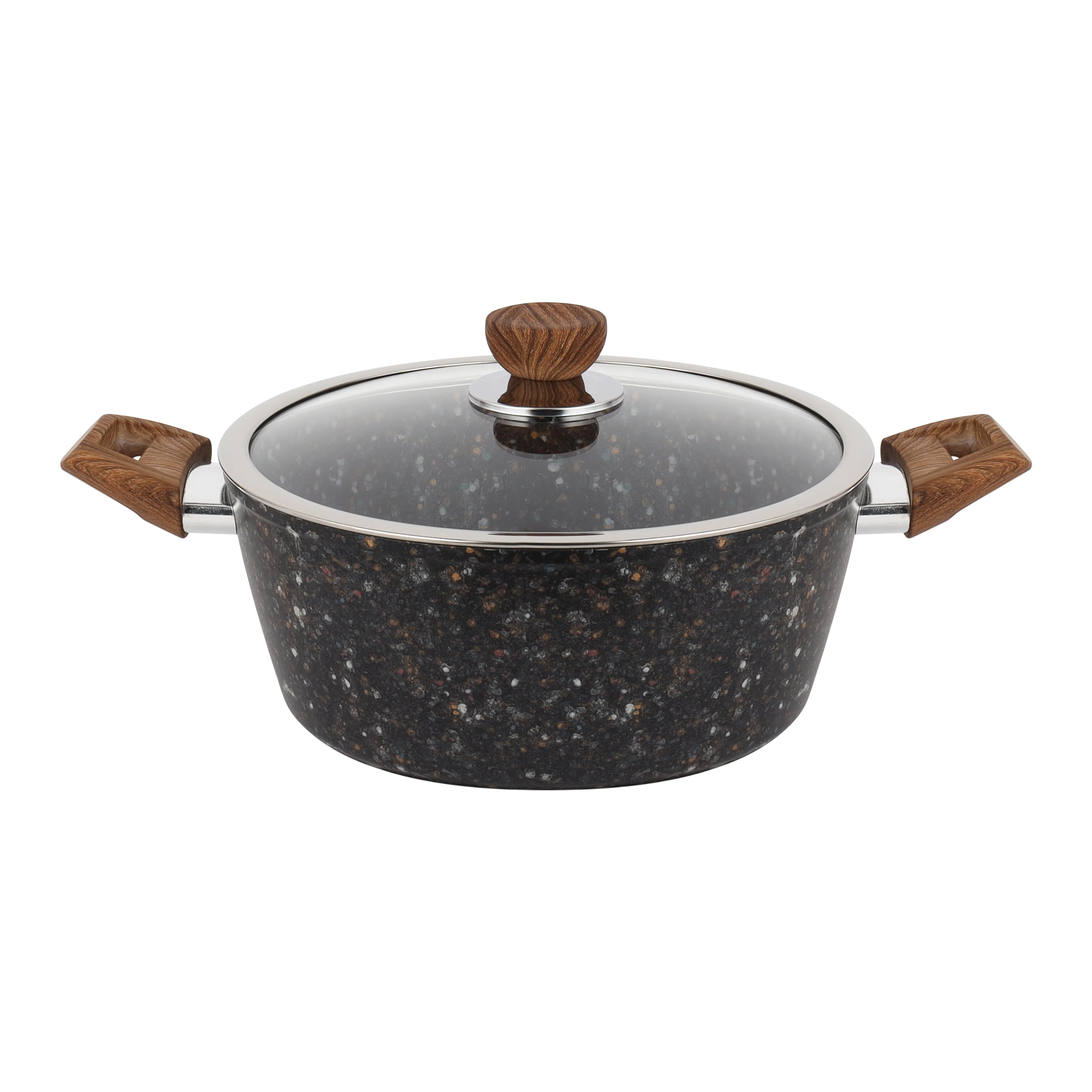 Royalford RF12754 Multistone Forged Aluminium 9-Piece Cookware Set | Granite Non-Stick Coating | Induction Compatible Pots & Pans with Glass Lids and Soft Touch Handles - Image 3