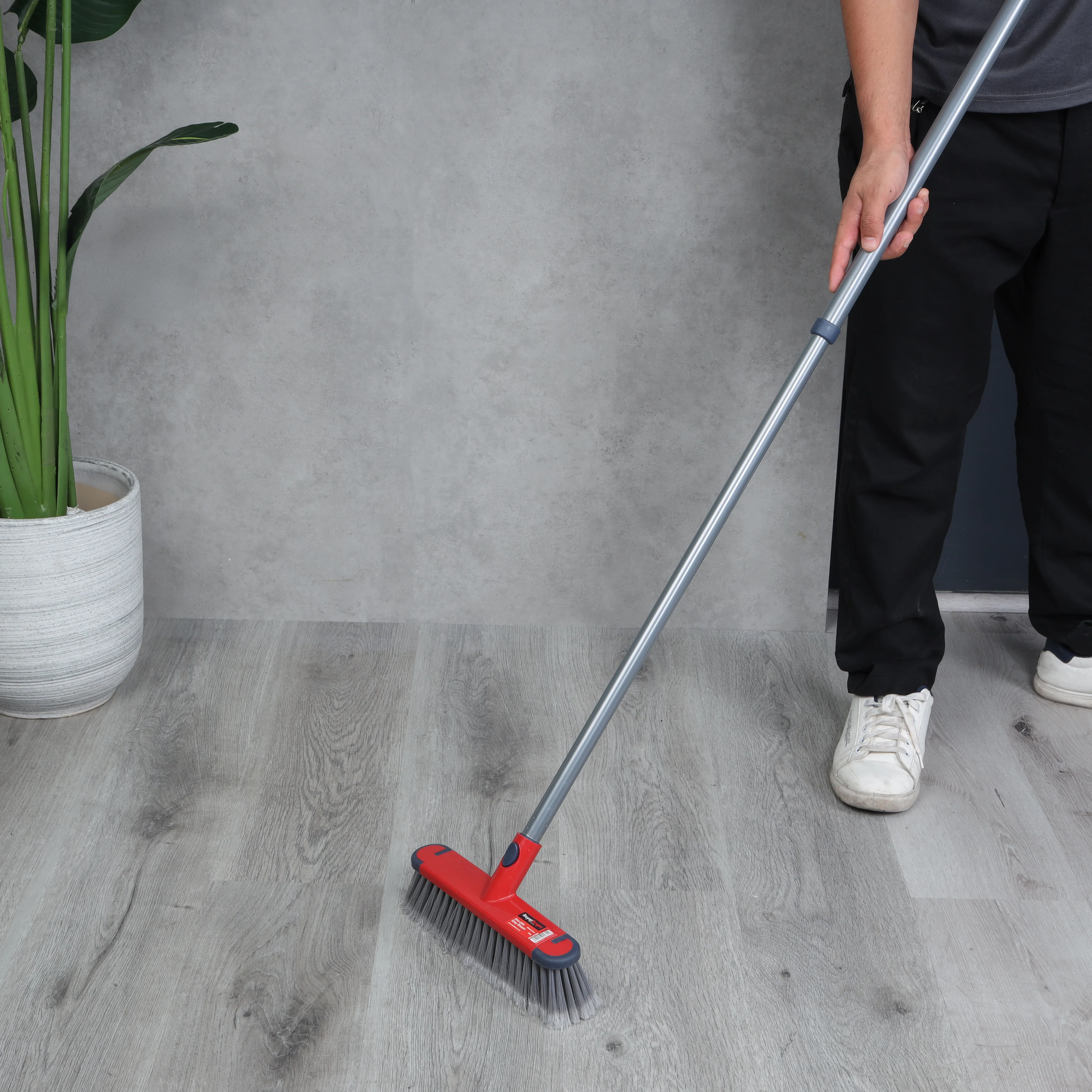 Royalford RF12760 Easy Broom with Iron Handle | 29cm Wide Head | Durable Floor Cleaning Broom for Tile, Wood, Marble Floors| Multipurpose Sweeping Brush for Home & Office - Image 2