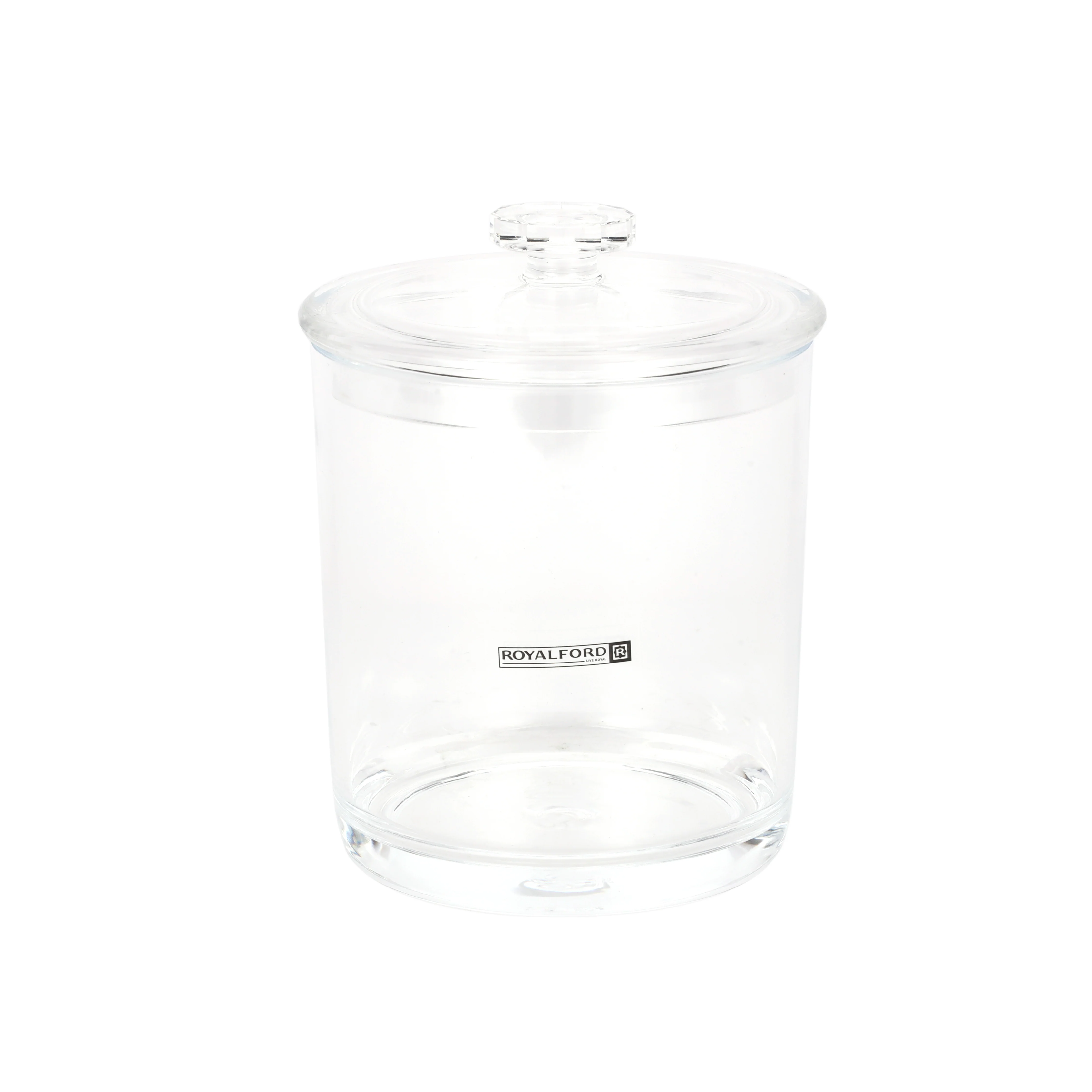 Royalford RF12762 900ML Multipurpose Acrylic Jar with Lid | Clear Odor-Free and Lead-Free Storage Container | Durable, Top Rack Dishwasher & Freezer Safe Design